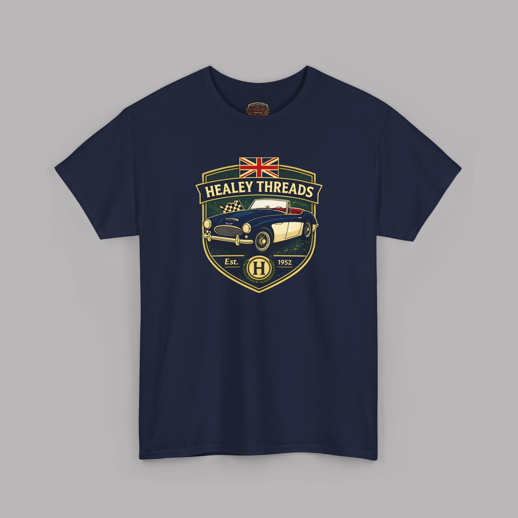 Vintage British Roadster Badge Tee | Classic Racing Shirt