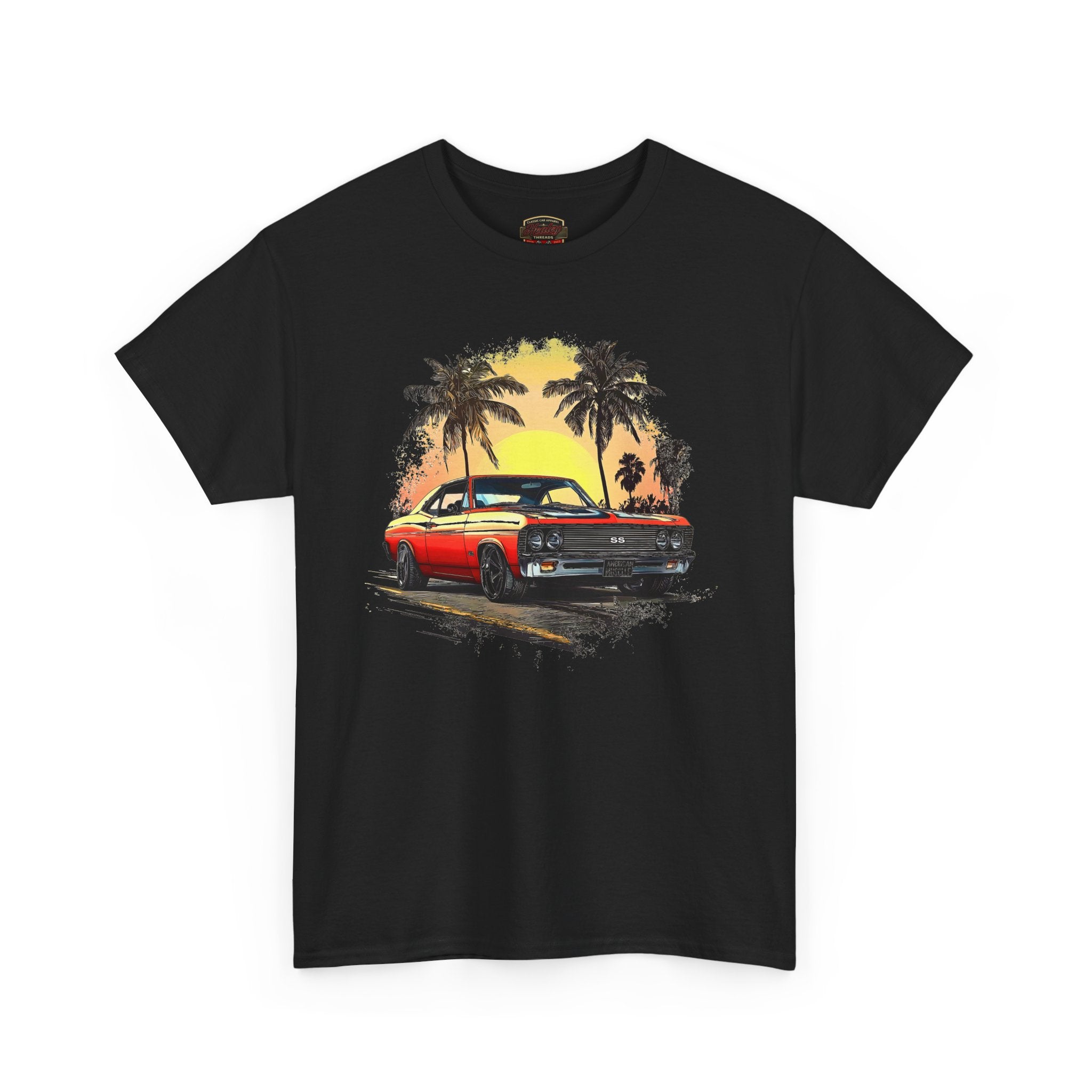 American Muscle Car T-Shirt - Retro Sunset Chevelle SS Tee