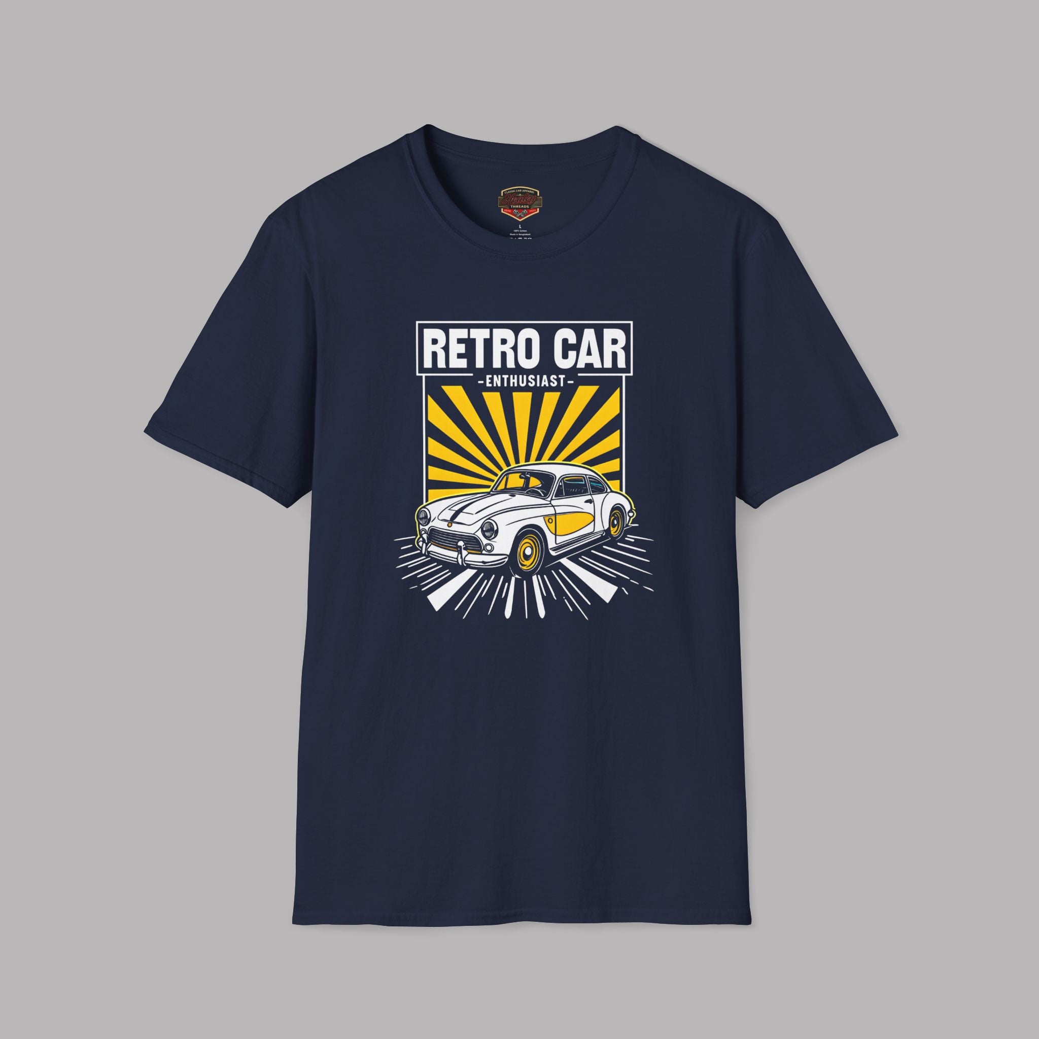 Retro Car Enthusiast Sunburst Tee | Vintage Car Gift Shirt