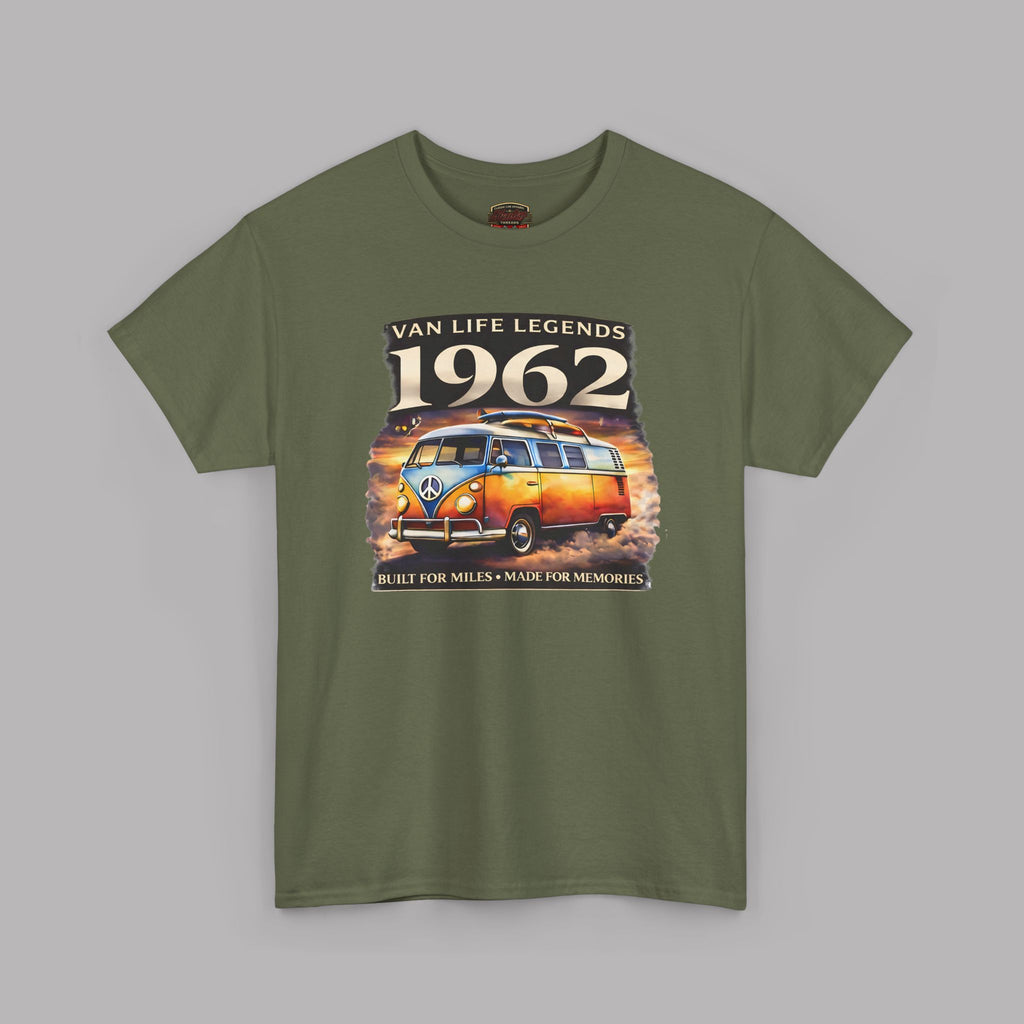 Vintage VW Camper Van T-Shirt - Van Life Legends 1962 Tee