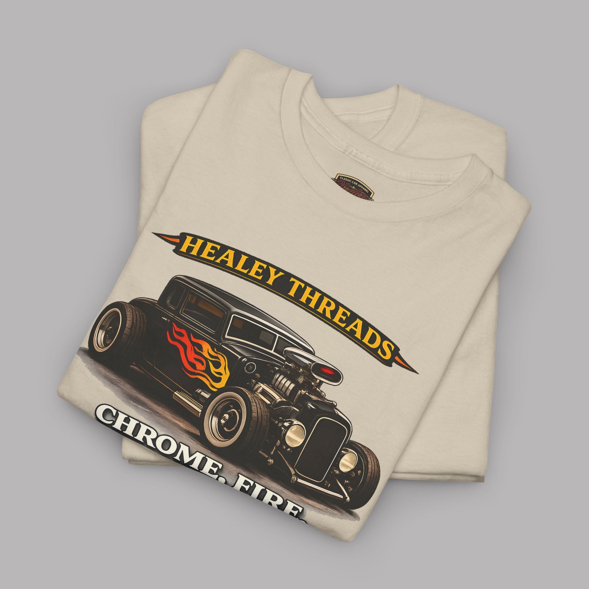 Chrome Fire Attitude Hot Rod Tee | Classic Car Gift Shirt