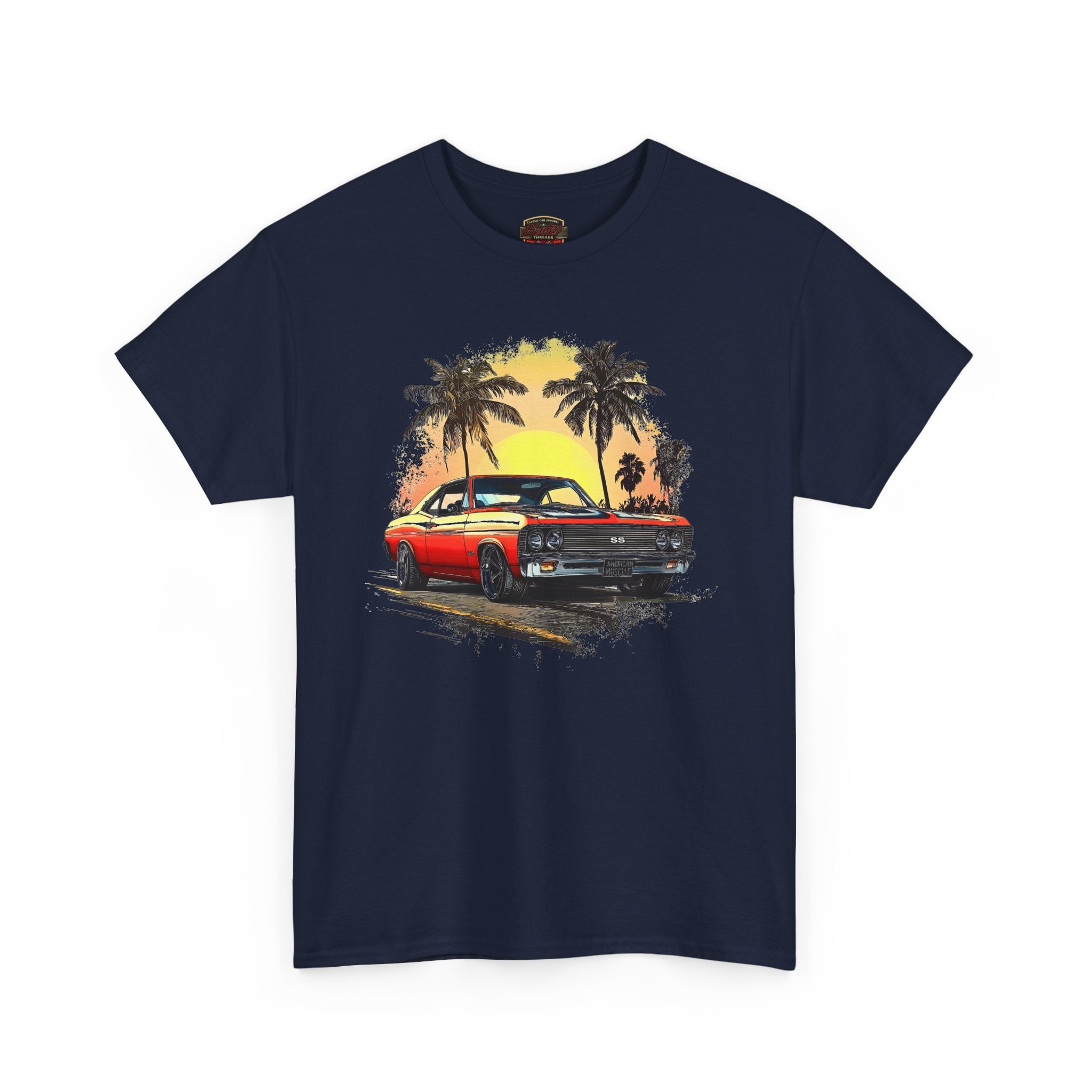 American Muscle Car T-Shirt - Retro Sunset Chevelle SS Tee