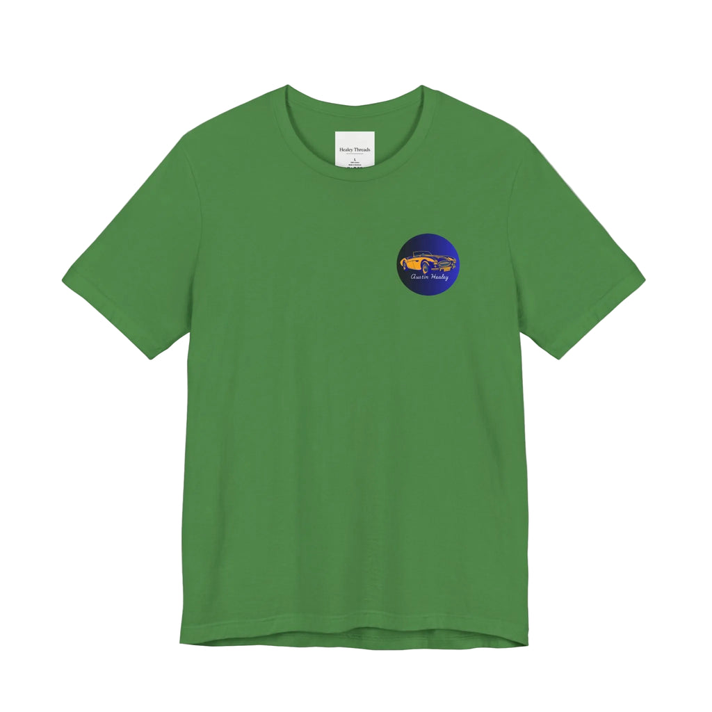 Irish green t-shirt with a small logo on a white background