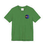 Irish green t-shirt with a small logo on a white background