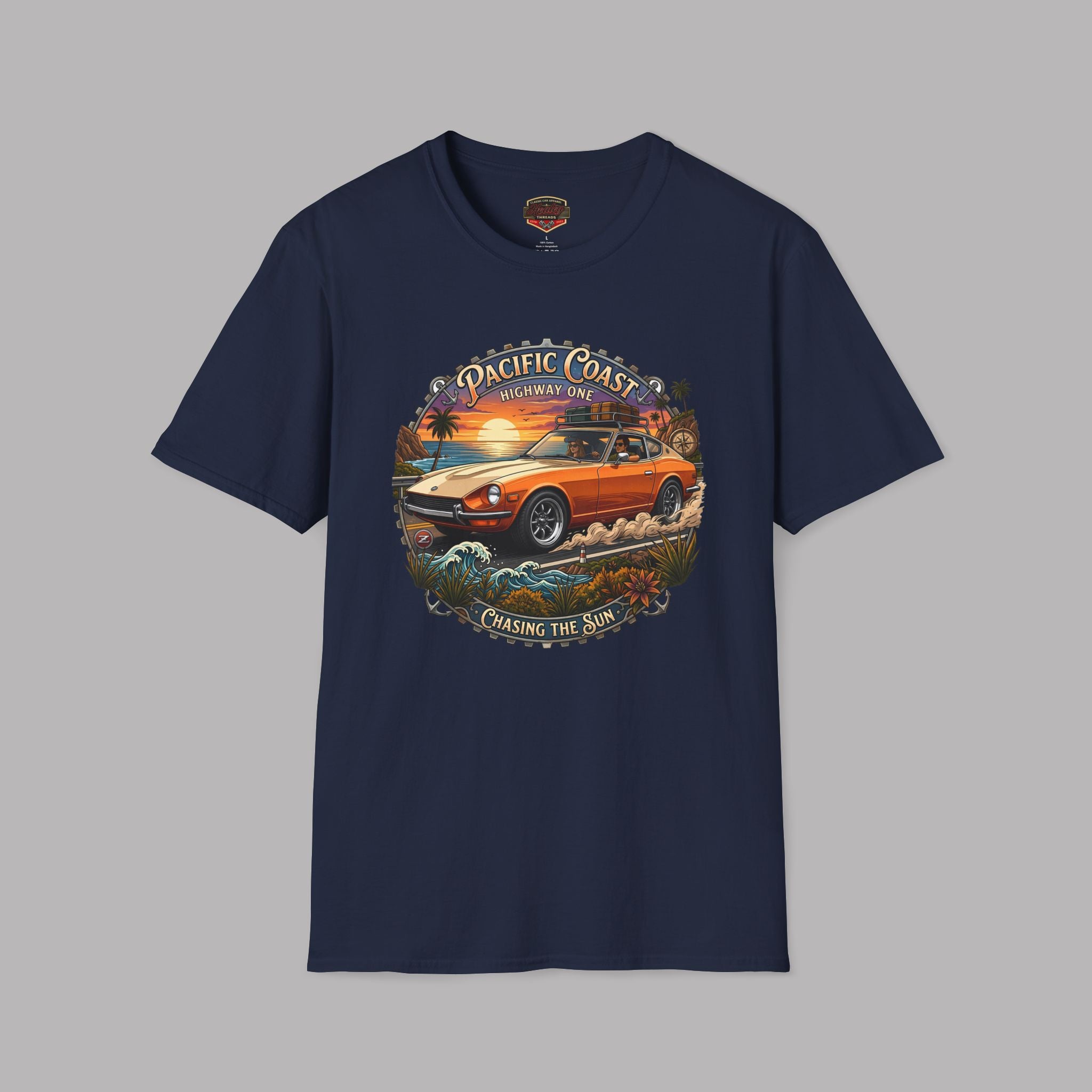 Classic Japanese Sports Coupe Sunset Coast Highway Vintage Tee