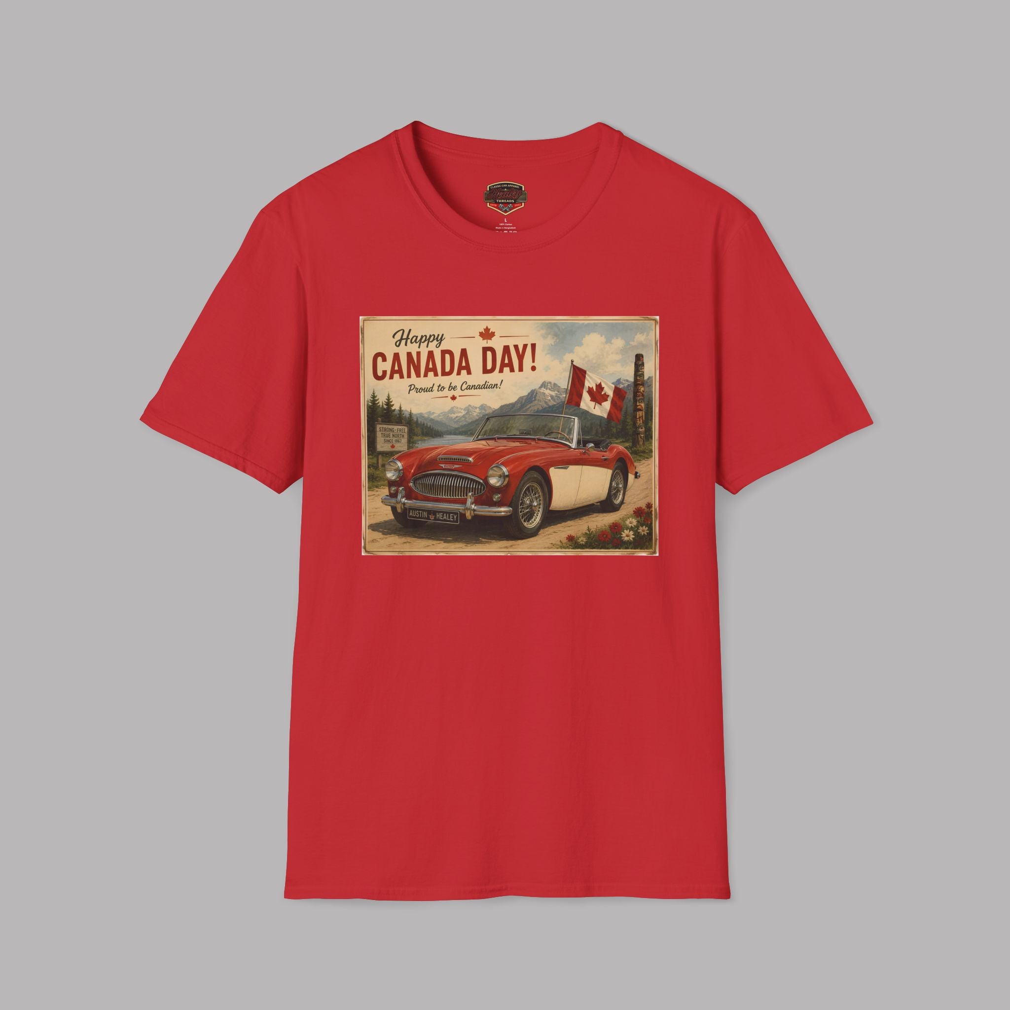Happy Canada Day Classic Roadster T-Shirt – Vintage British Sports Car Tee