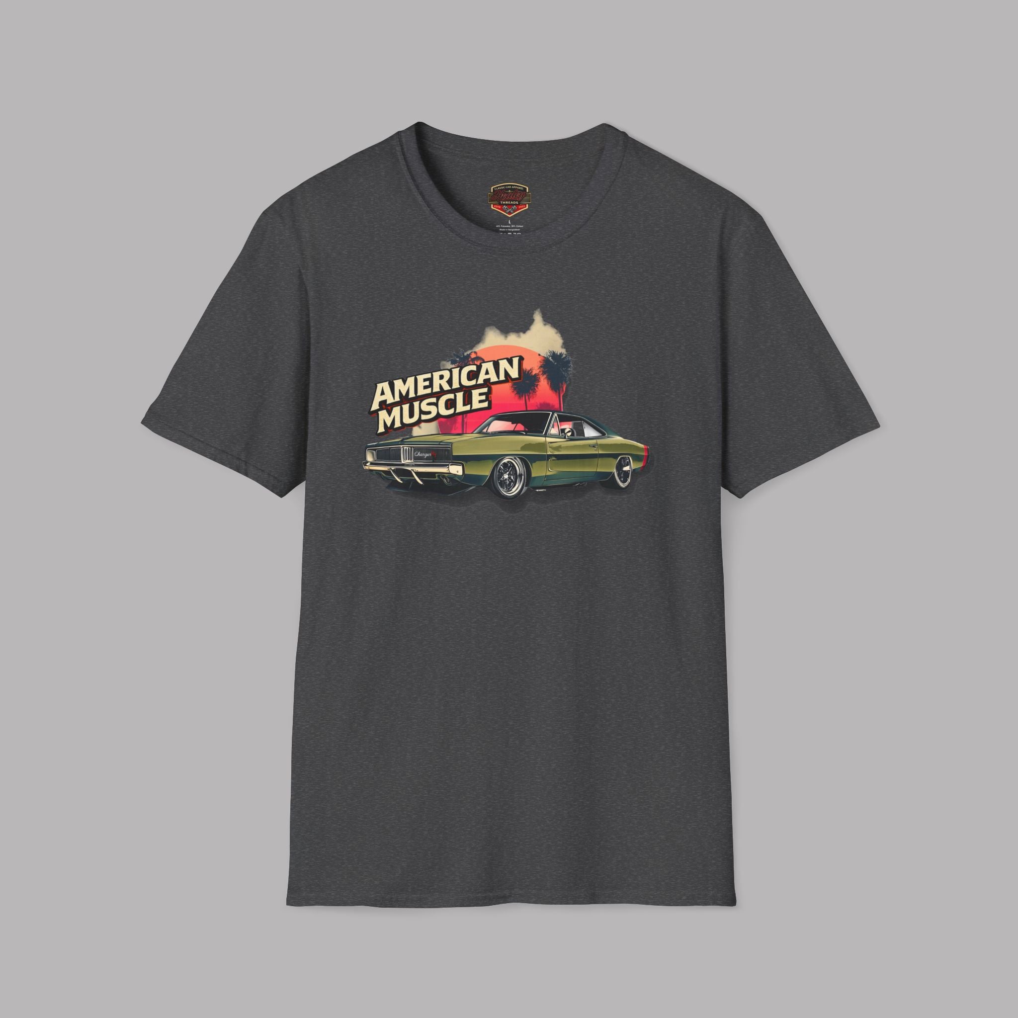 American Muscle T-Shirt Retro Charger Sunset Tee