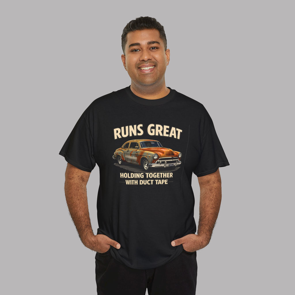 Vintage Car 'Runs Great' Tee | Classic Hot Rod Graphic Shirt