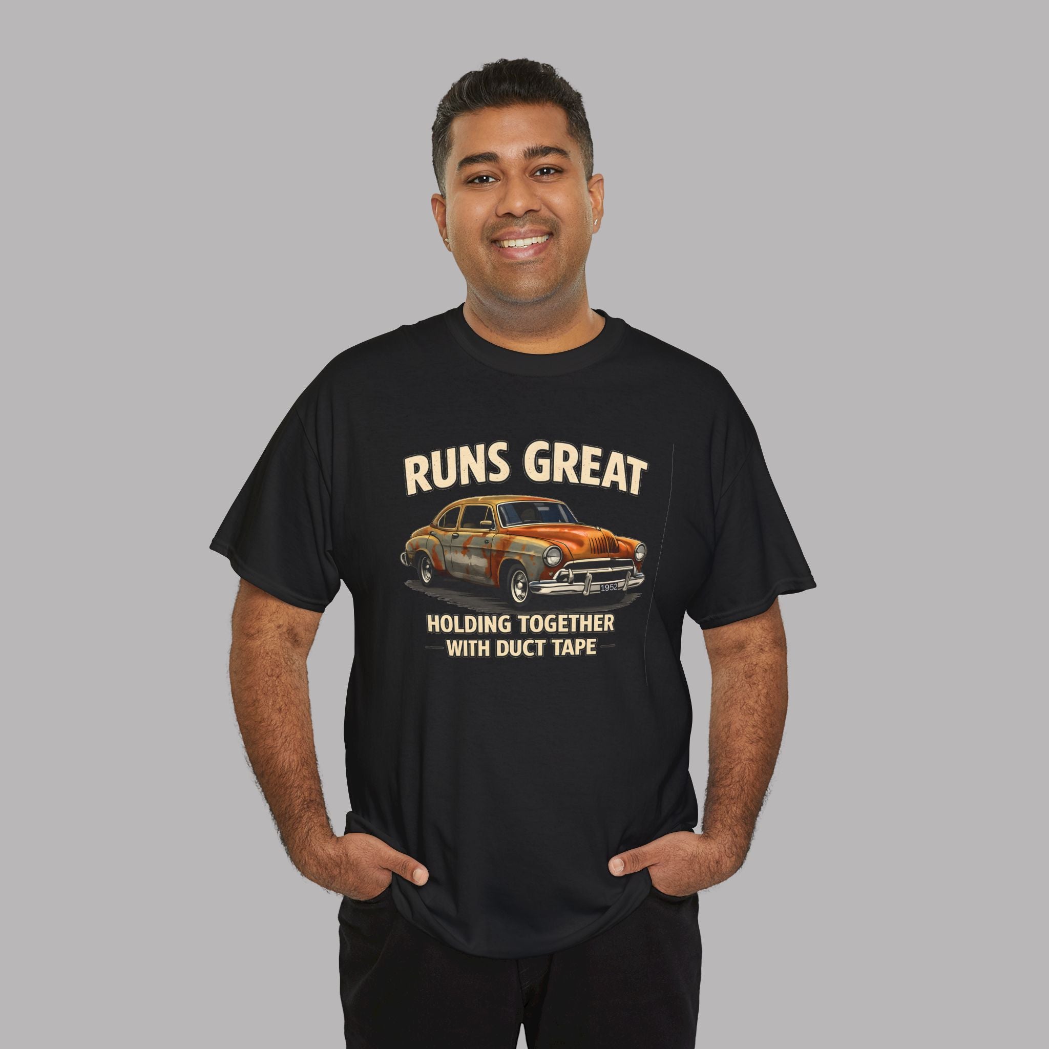 Vintage Car 'Runs Great' Tee | Classic Hot Rod Graphic Shirt
