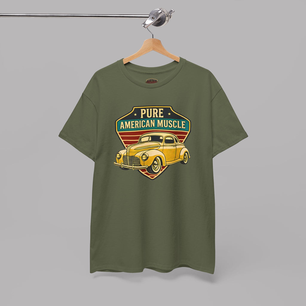 Yellow Hot Rod Shield Tee | Vintage Coupe Graphic Shirt