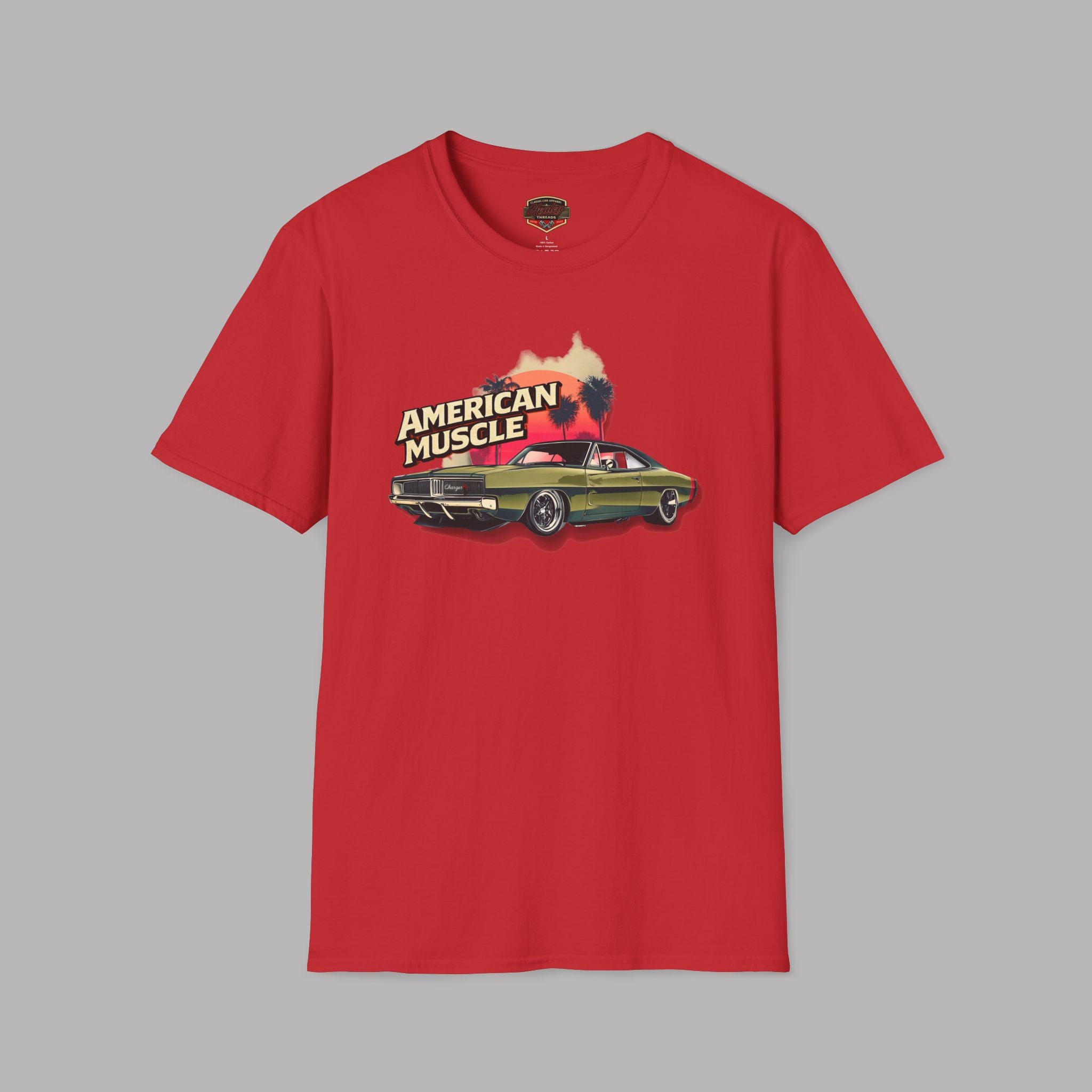 American Muscle T-Shirt Retro Charger Sunset Tee