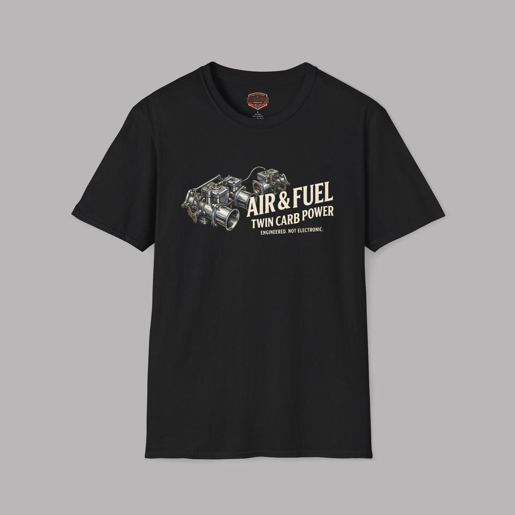 Air & Fuel Twin Carb Power T-Shirt - Engine Illustration Tee