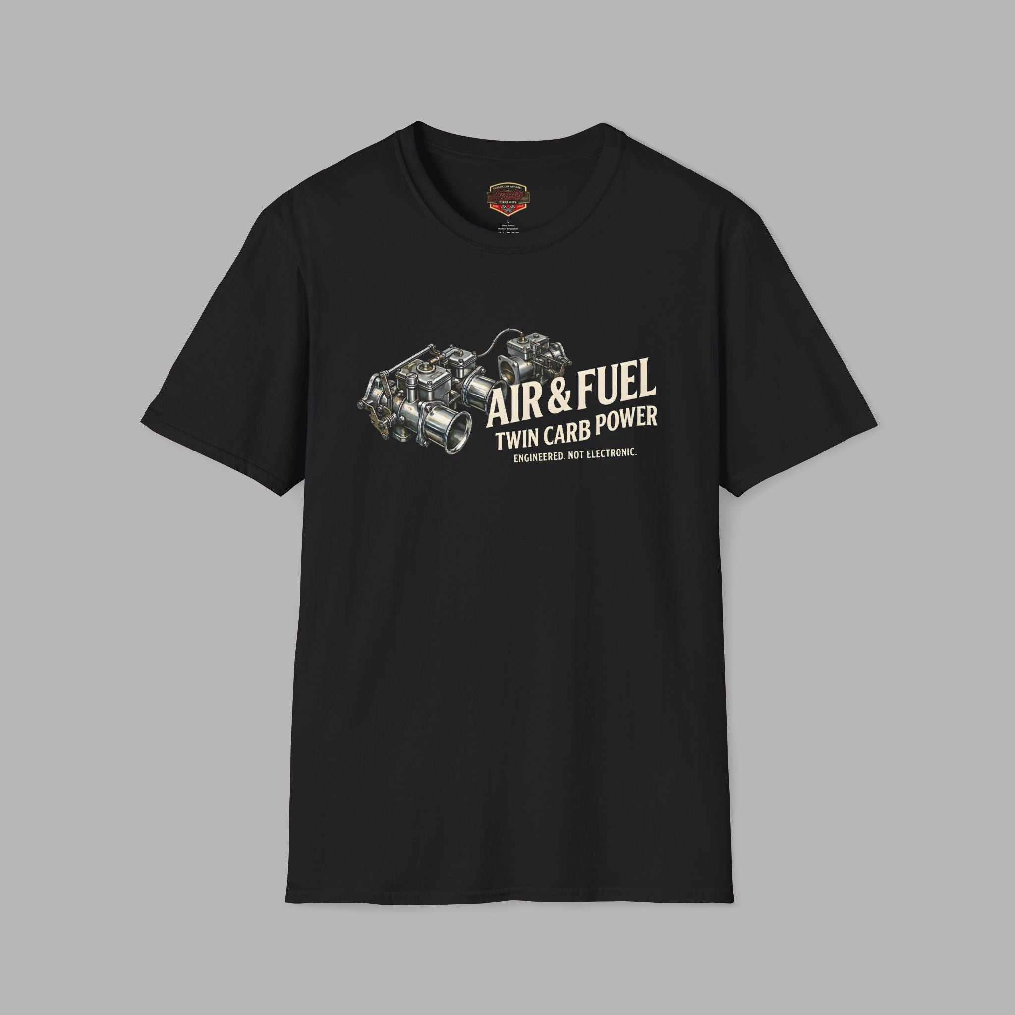 Air & Fuel Twin Carb Power T-Shirt - Engine Illustration Tee