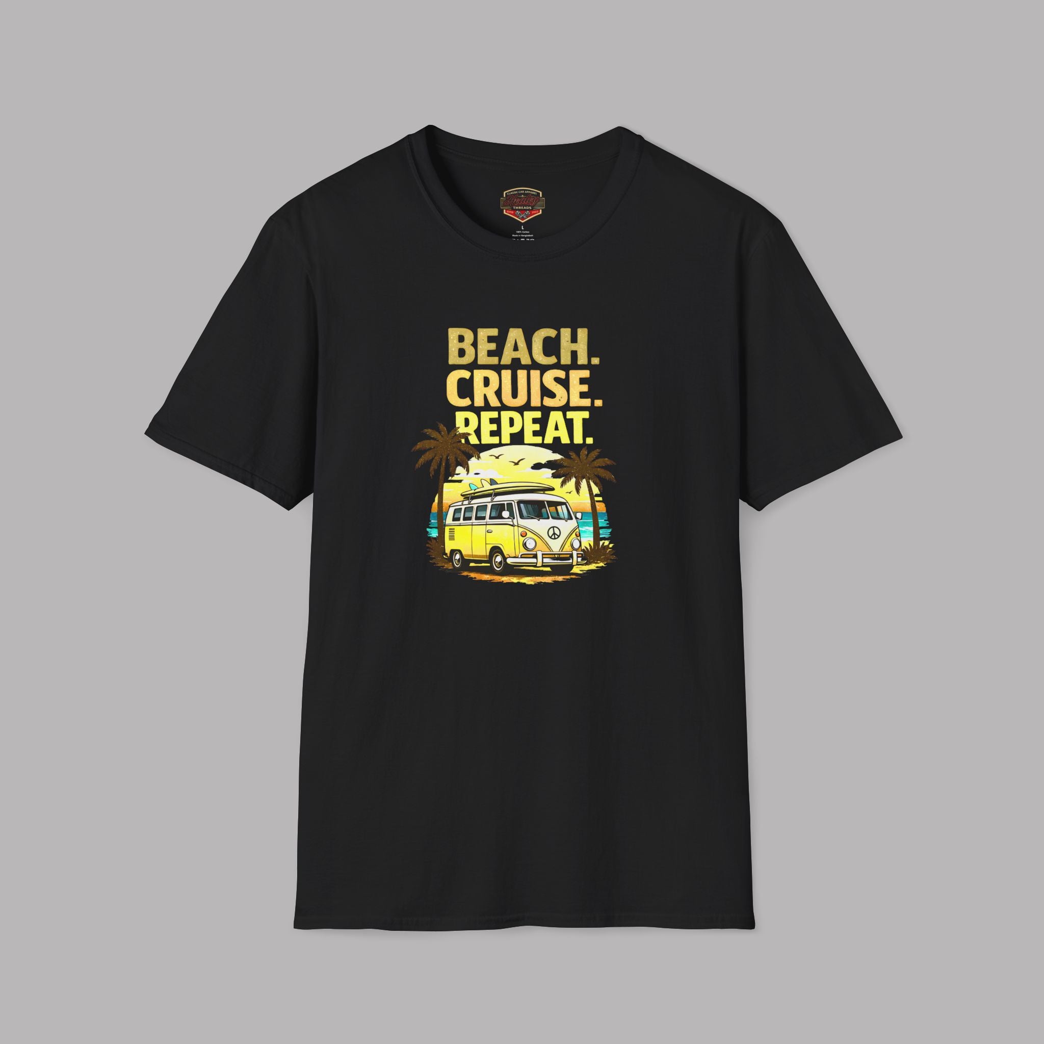 Beach Cruise Repeat Tee - Retro Palm Sunset Shirt