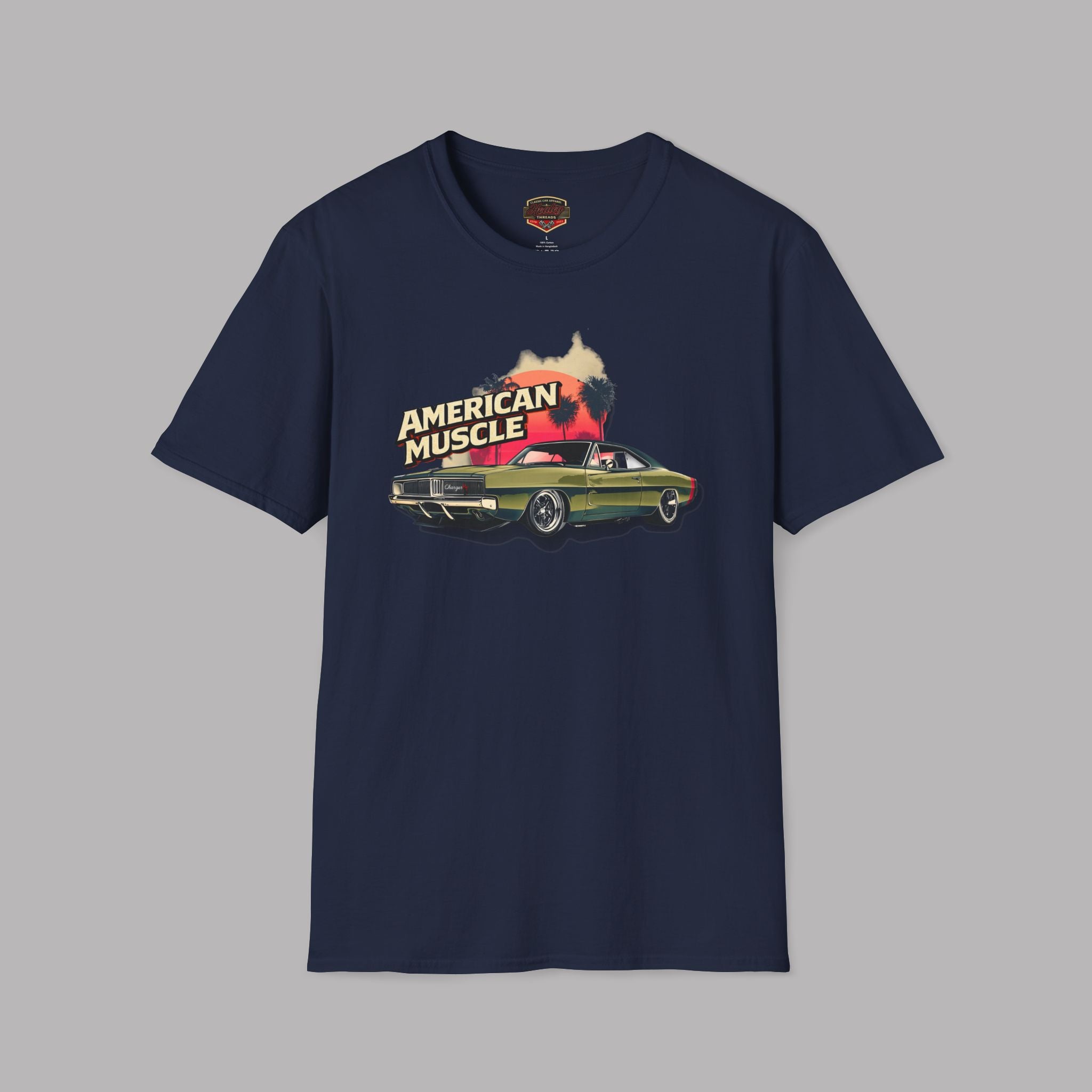 American Muscle T-Shirt Retro Charger Sunset Tee