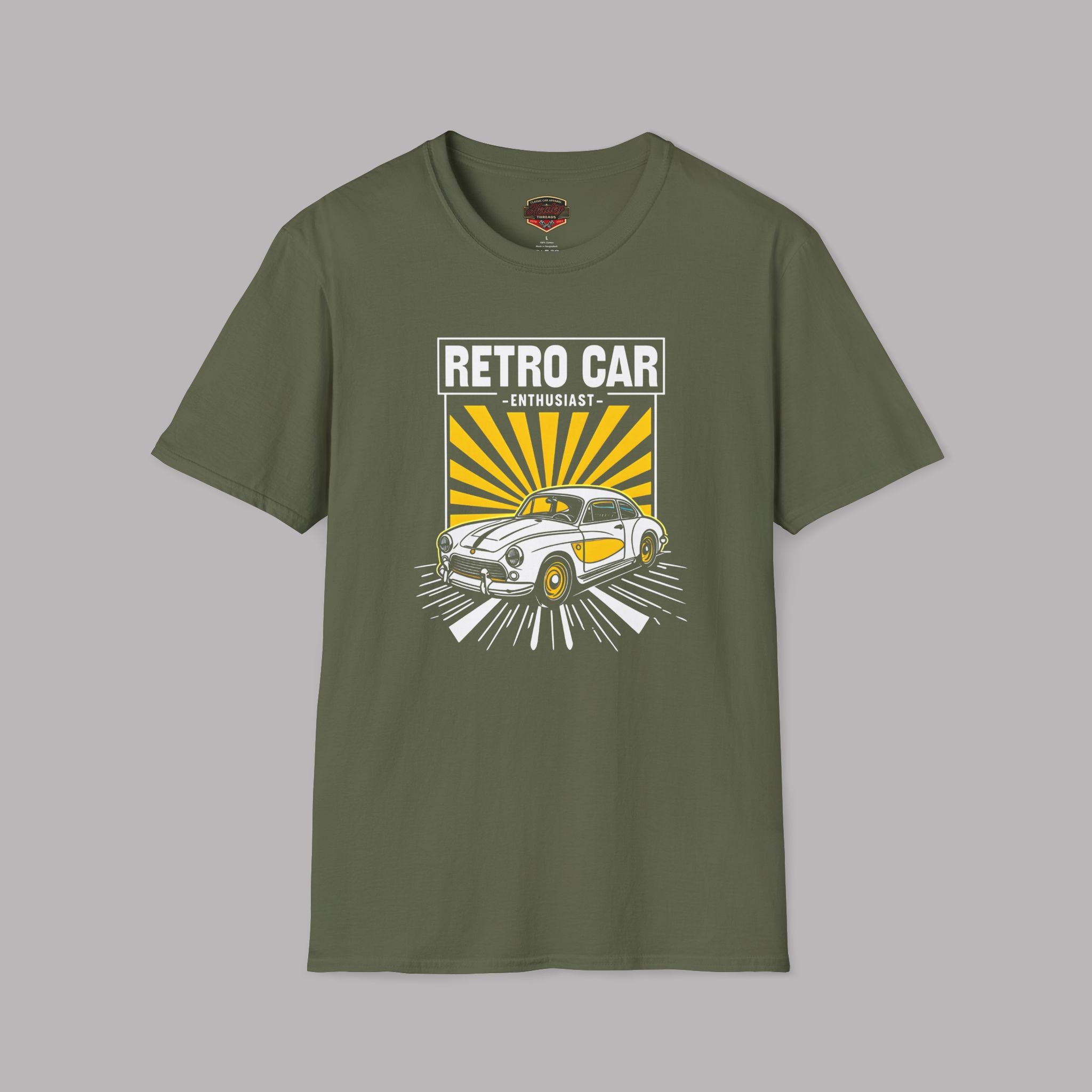 Retro Car Enthusiast Sunburst Tee | Vintage Car Gift Shirt
