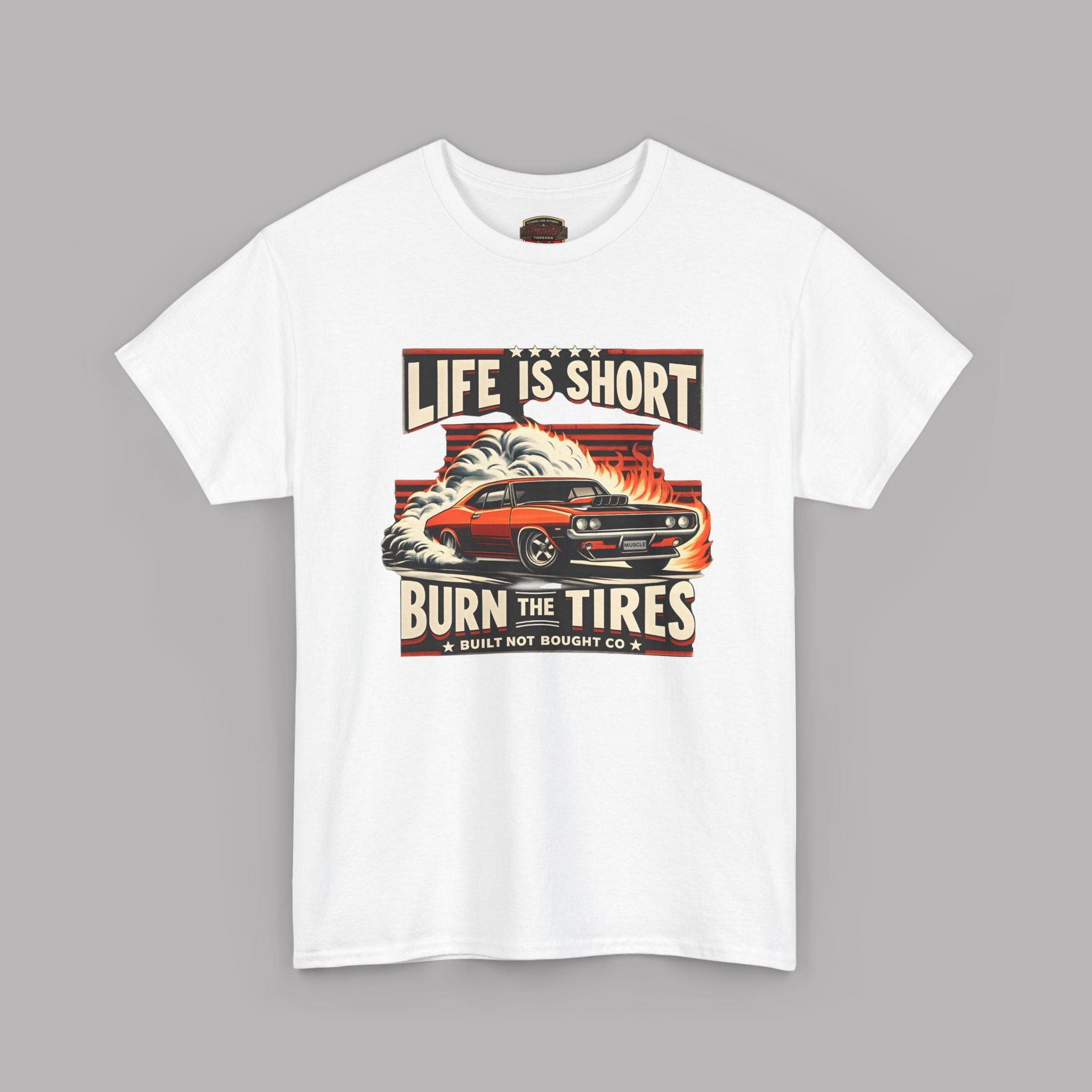 Vintage Muscle Car T-Shirt – Burn the Tires Tee