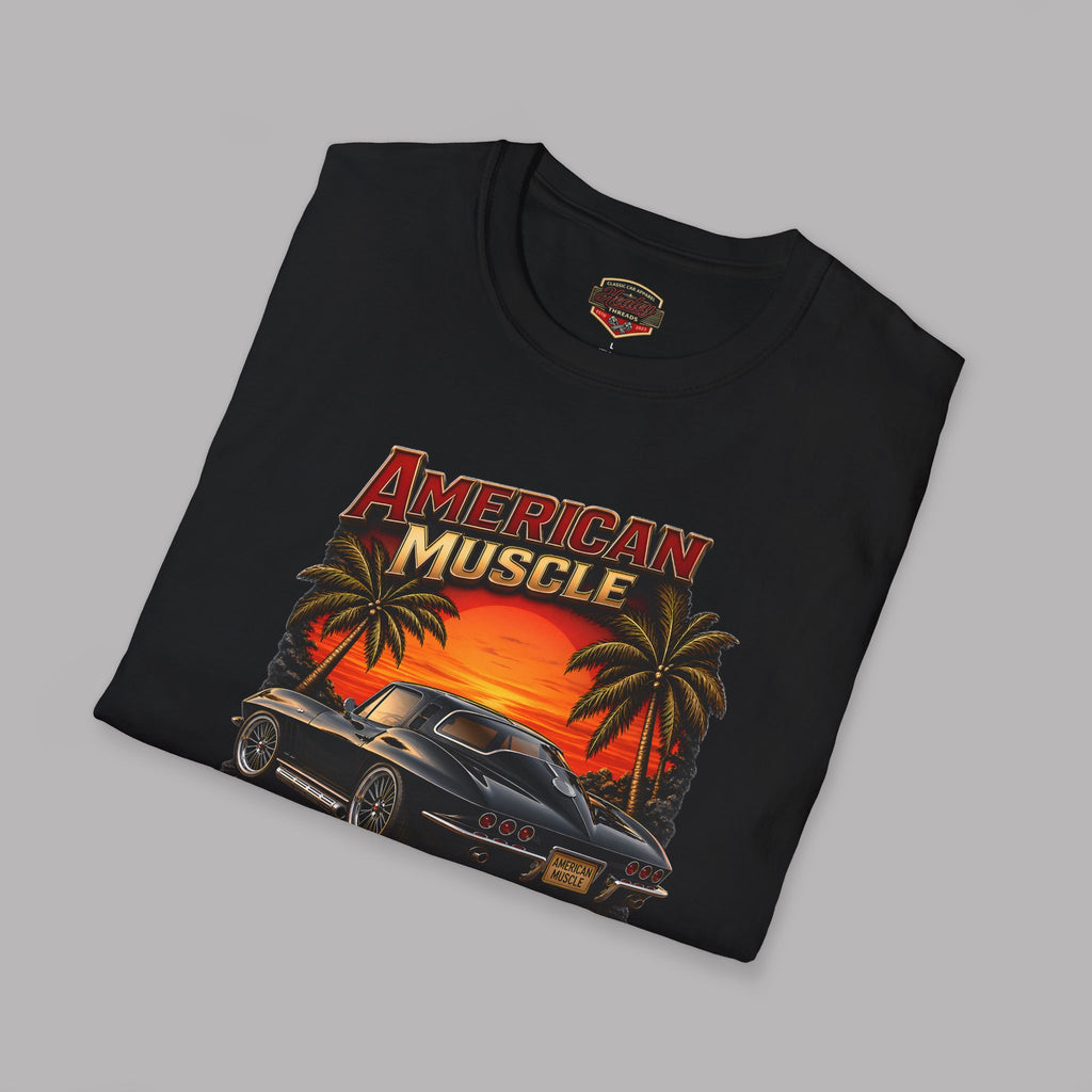 American Muscle T‑Shirt | Vintage Sunset Classic Car Tee
