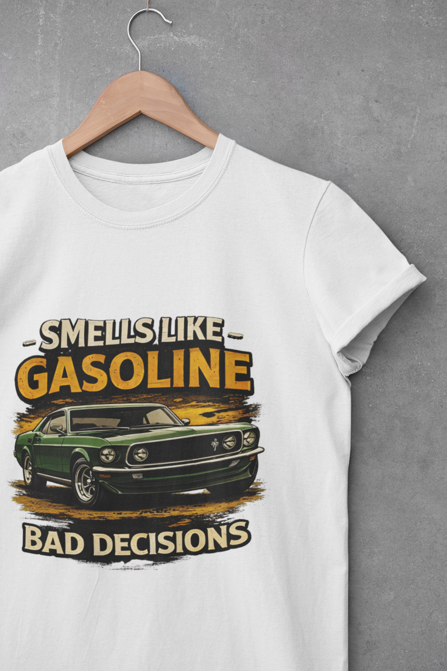 Funny Car T-Shirt - Smells Like Gasoline, Bad Decisions Tee