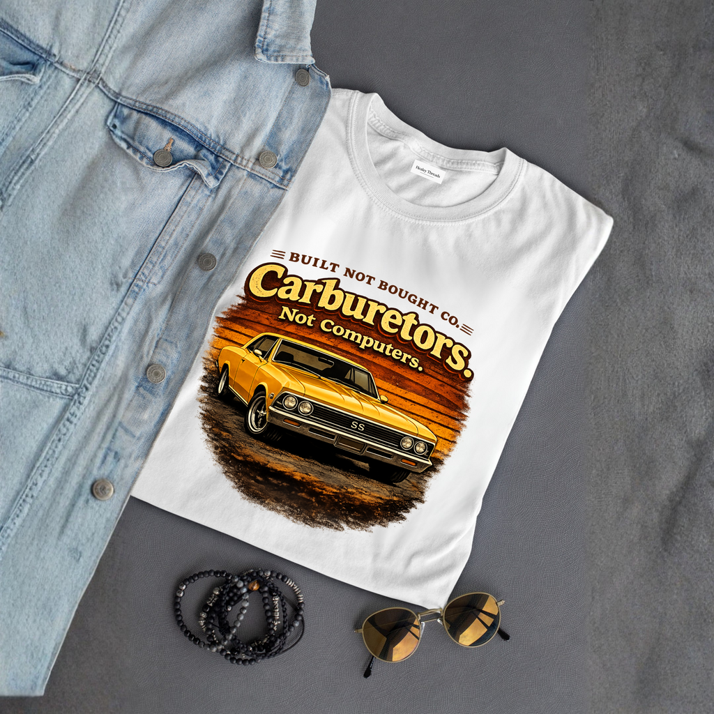 Carburetors Not Computers T-Shirt - Vintage Muscle Car Tee
