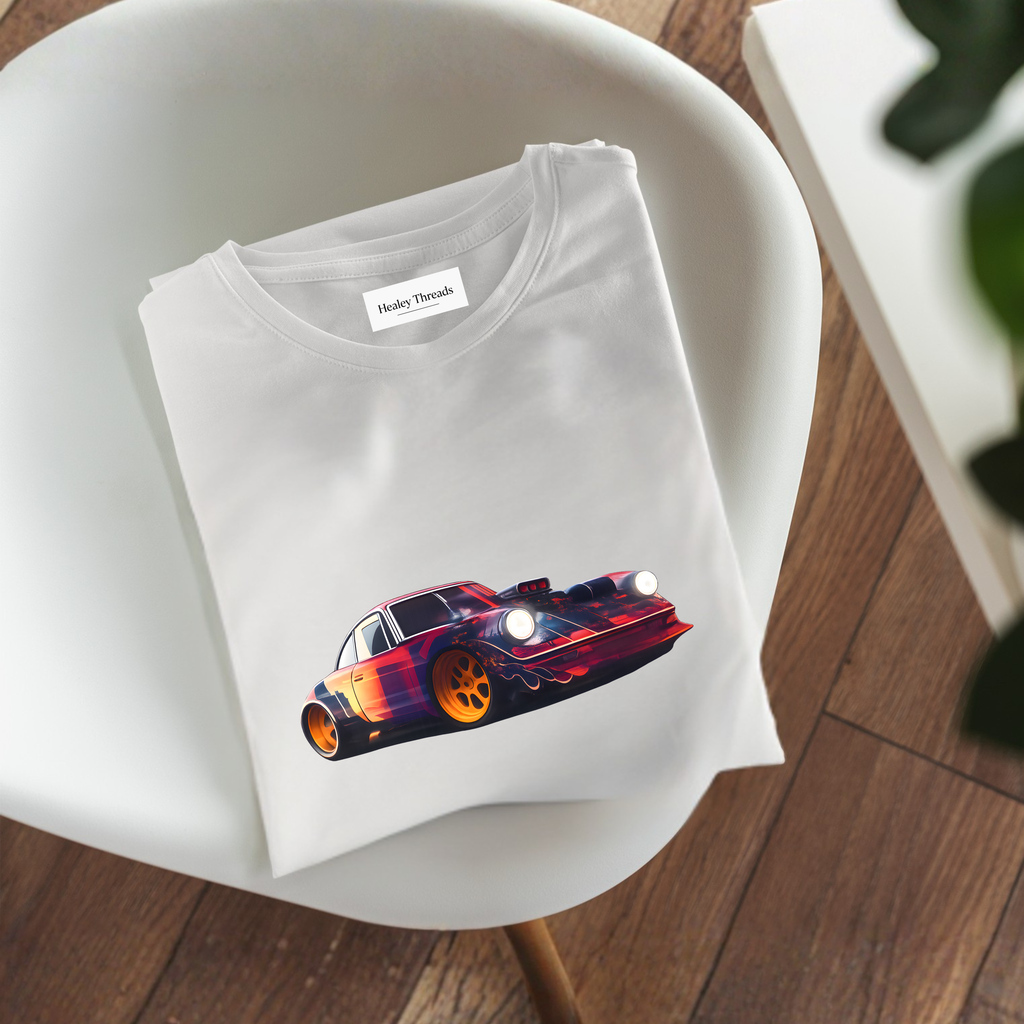 Abstract 3D Sports Car T-Shirt - Cool Automotive Art Design