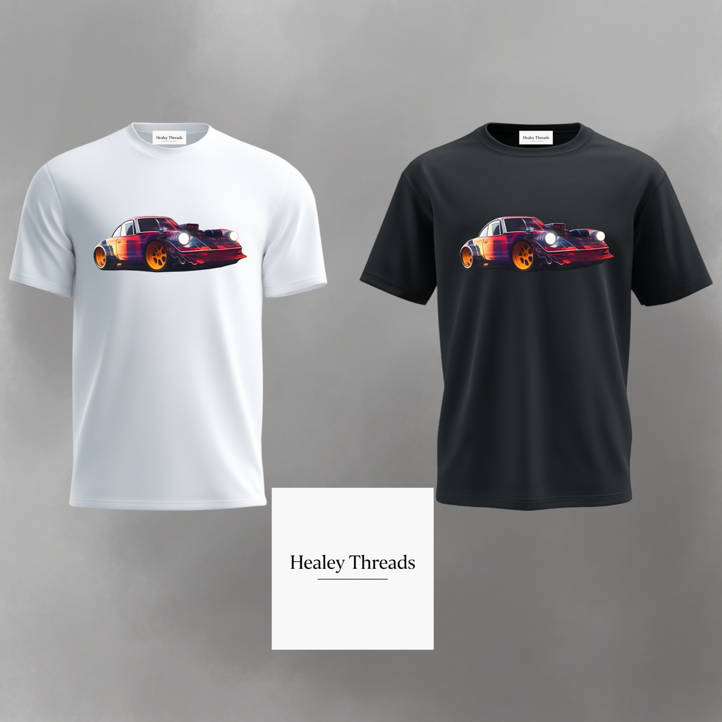 Abstract 3D Sports Car T-Shirt - Cool Automotive Art Design