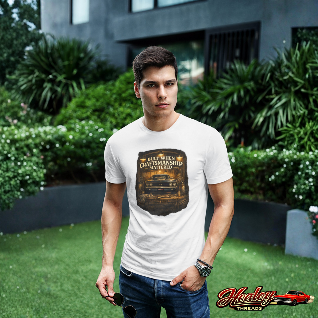 Built When Craftsmanship Mattered Car Tee - Vintage Muscle Car