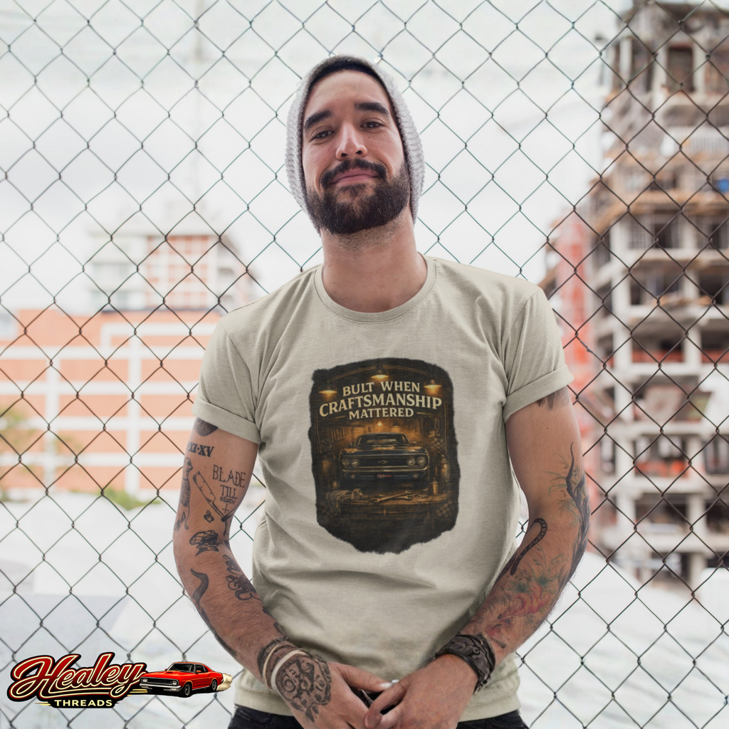 Built When Craftsmanship Mattered Car Tee - Vintage Muscle Car