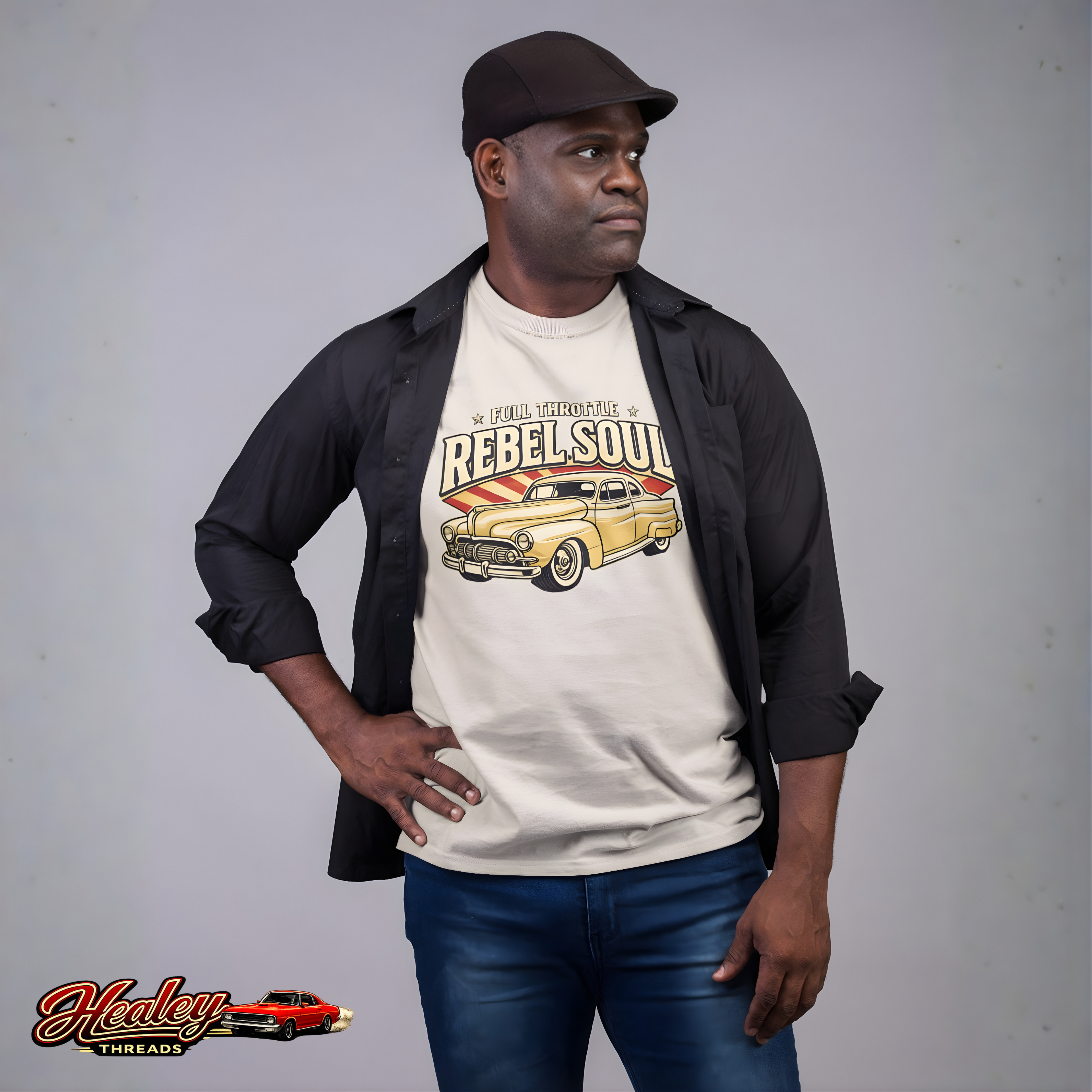 Full Throttle Rebel Soul Vintage Car T-Shirt - Retro Auto Tee