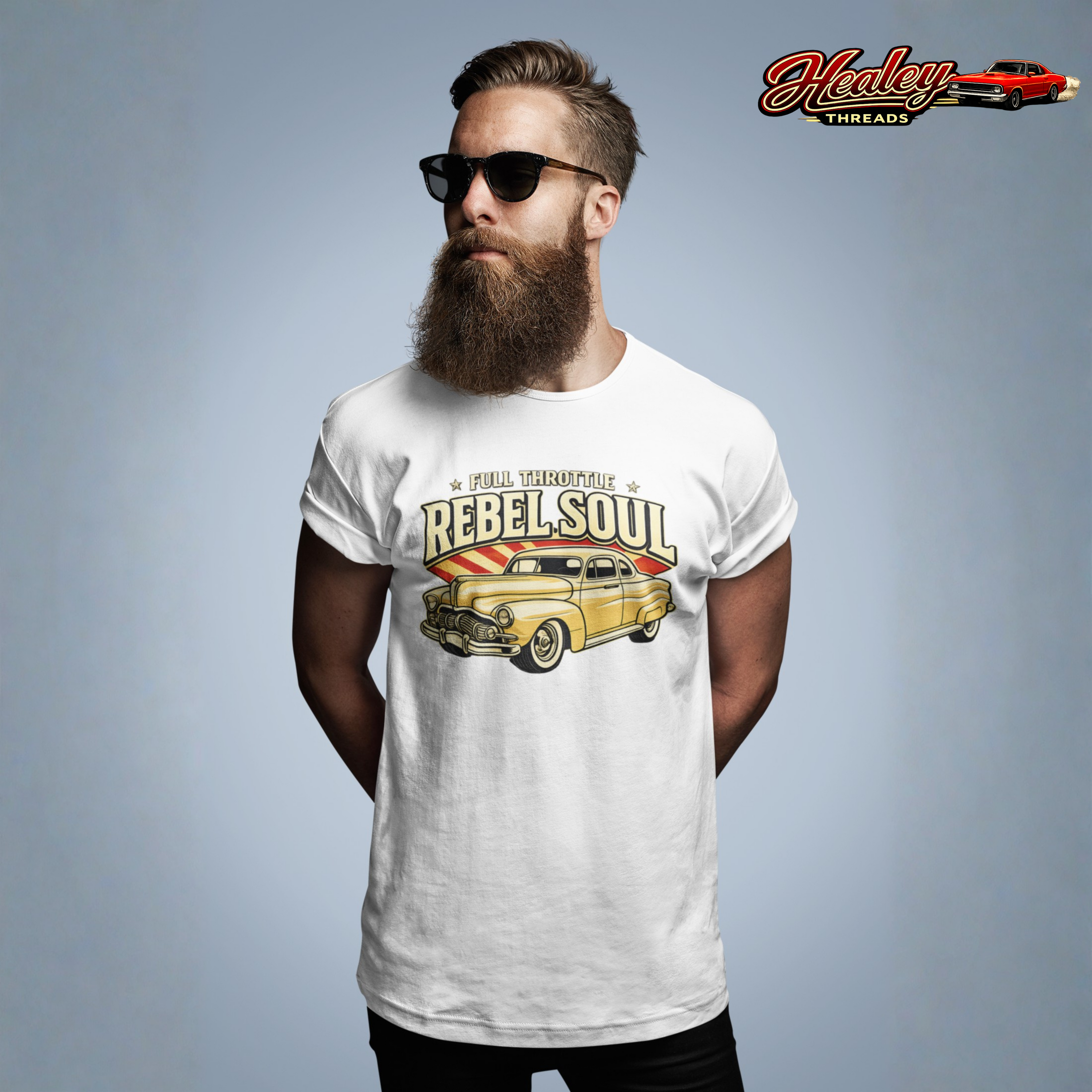 Full Throttle Rebel Soul Vintage Car T-Shirt - Retro Auto Tee