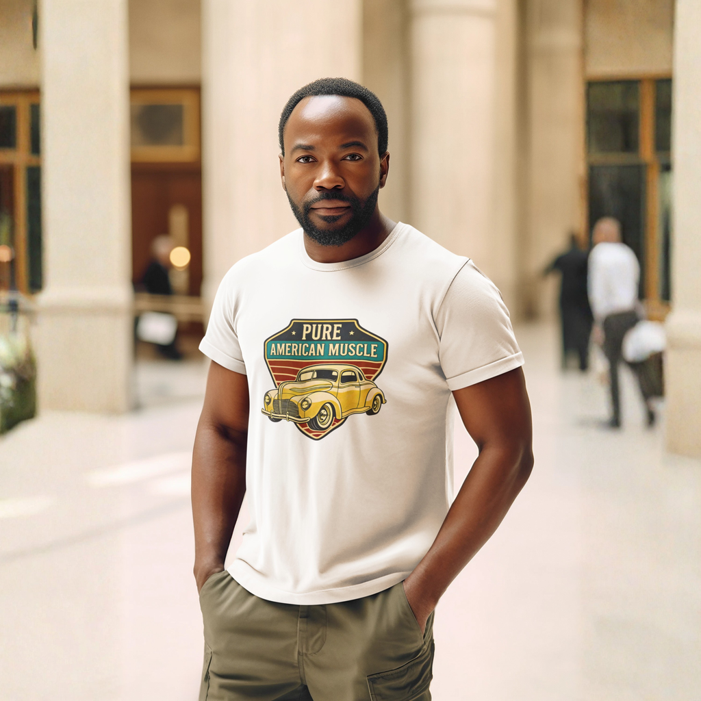 Yellow Hot Rod Shield Tee | Vintage Coupe Graphic Shirt