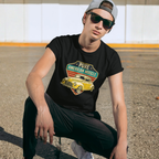 Yellow Hot Rod Shield Tee | Vintage Coupe Graphic Shirt