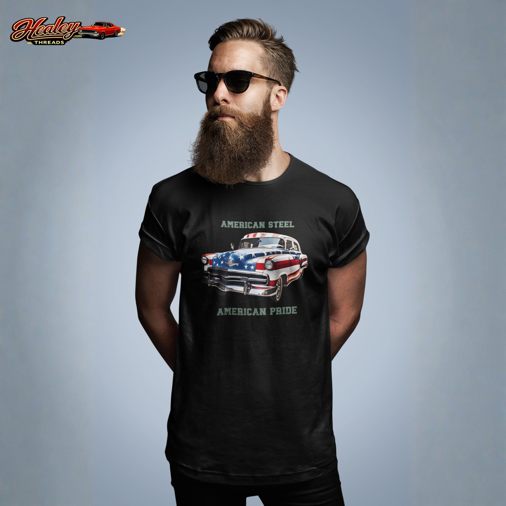 American Steel T-Shirt – Vintage Classic Car Graphic Tee