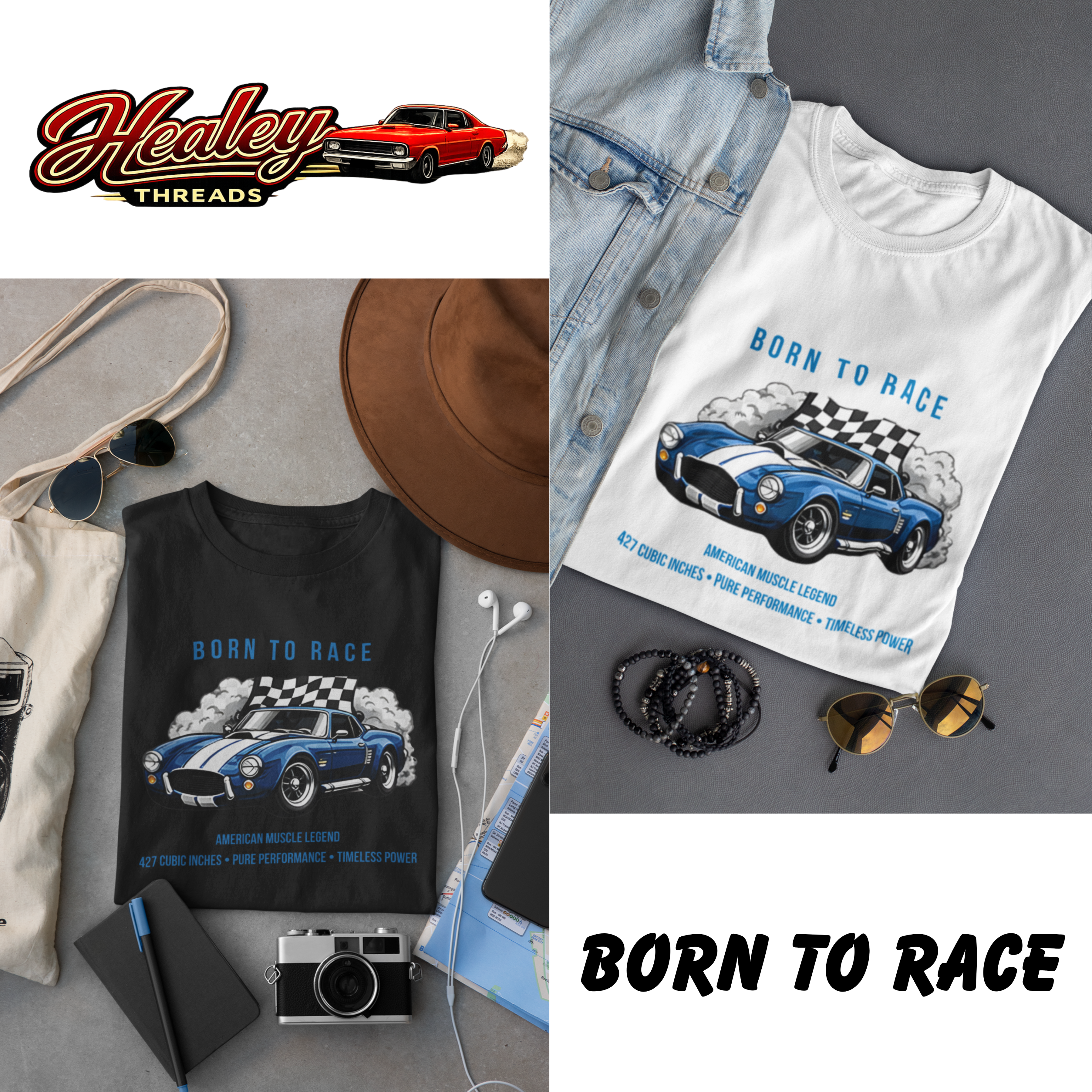 Born to Race T-Shirt – Vintage Muscle Car Graphic Tee