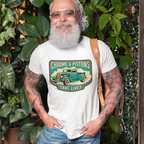 Chrome and Pistons T-Shirt – Vintage Hot Rod Graphic Tee
