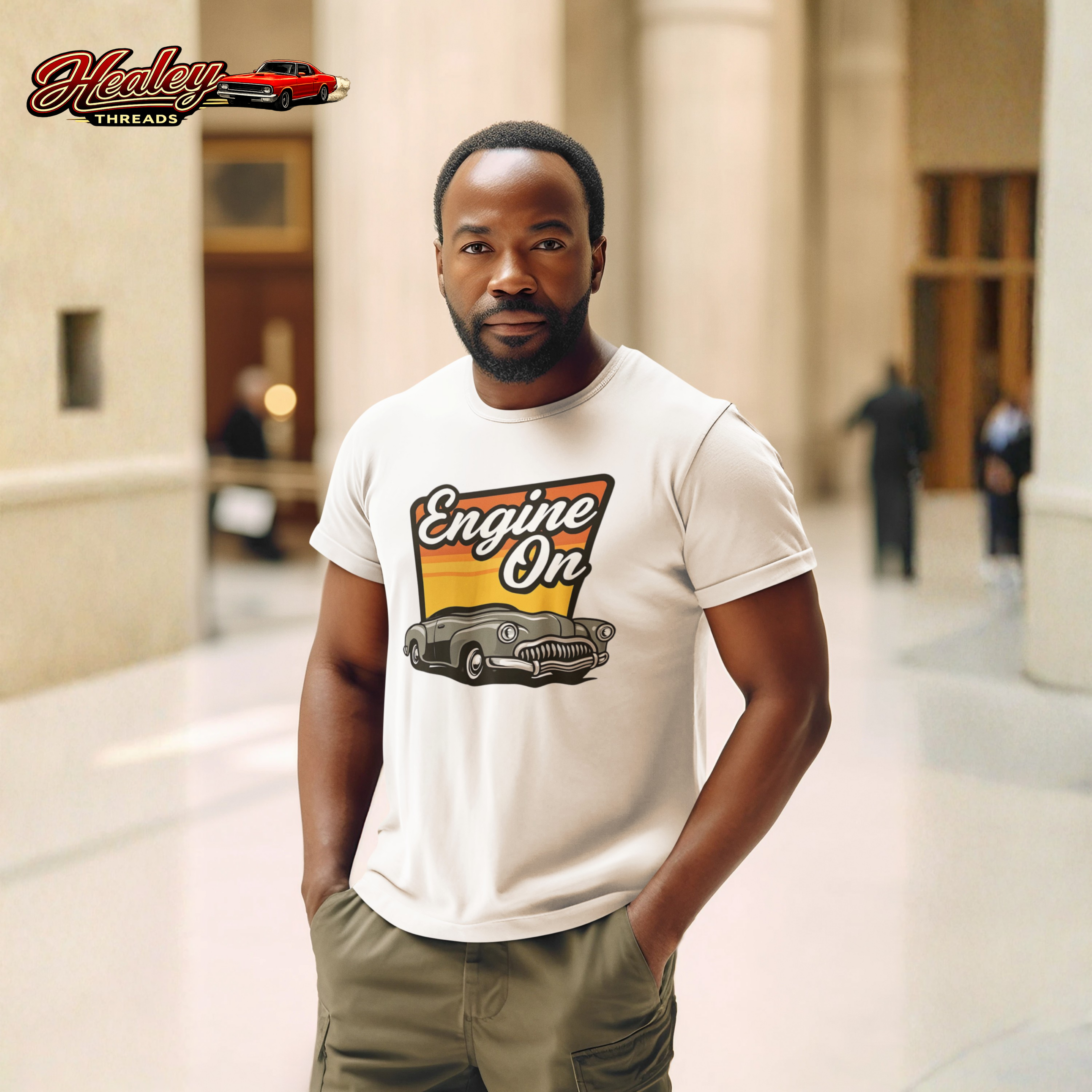 Engine On Vintage Car T-Shirt - Retro Classic Auto Tee