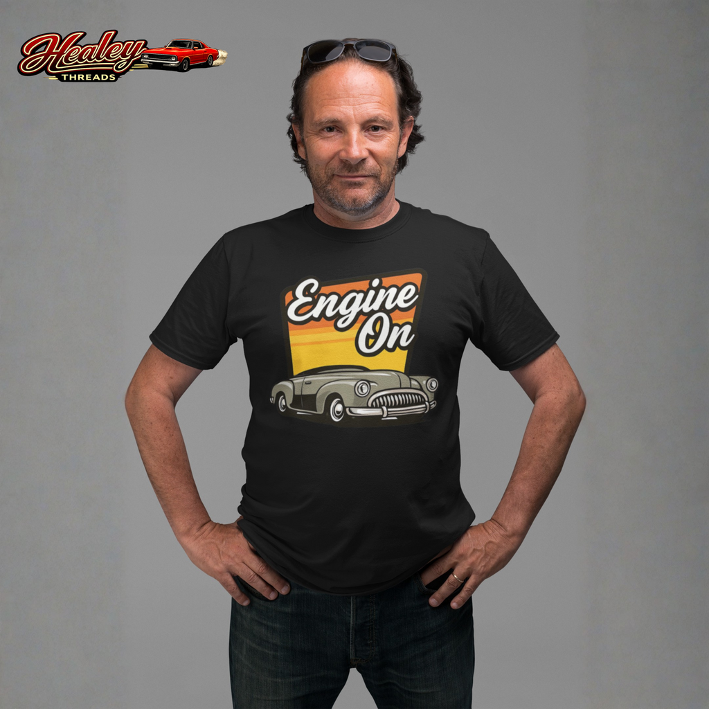 Engine On Vintage Car T-Shirt - Retro Classic Auto Tee