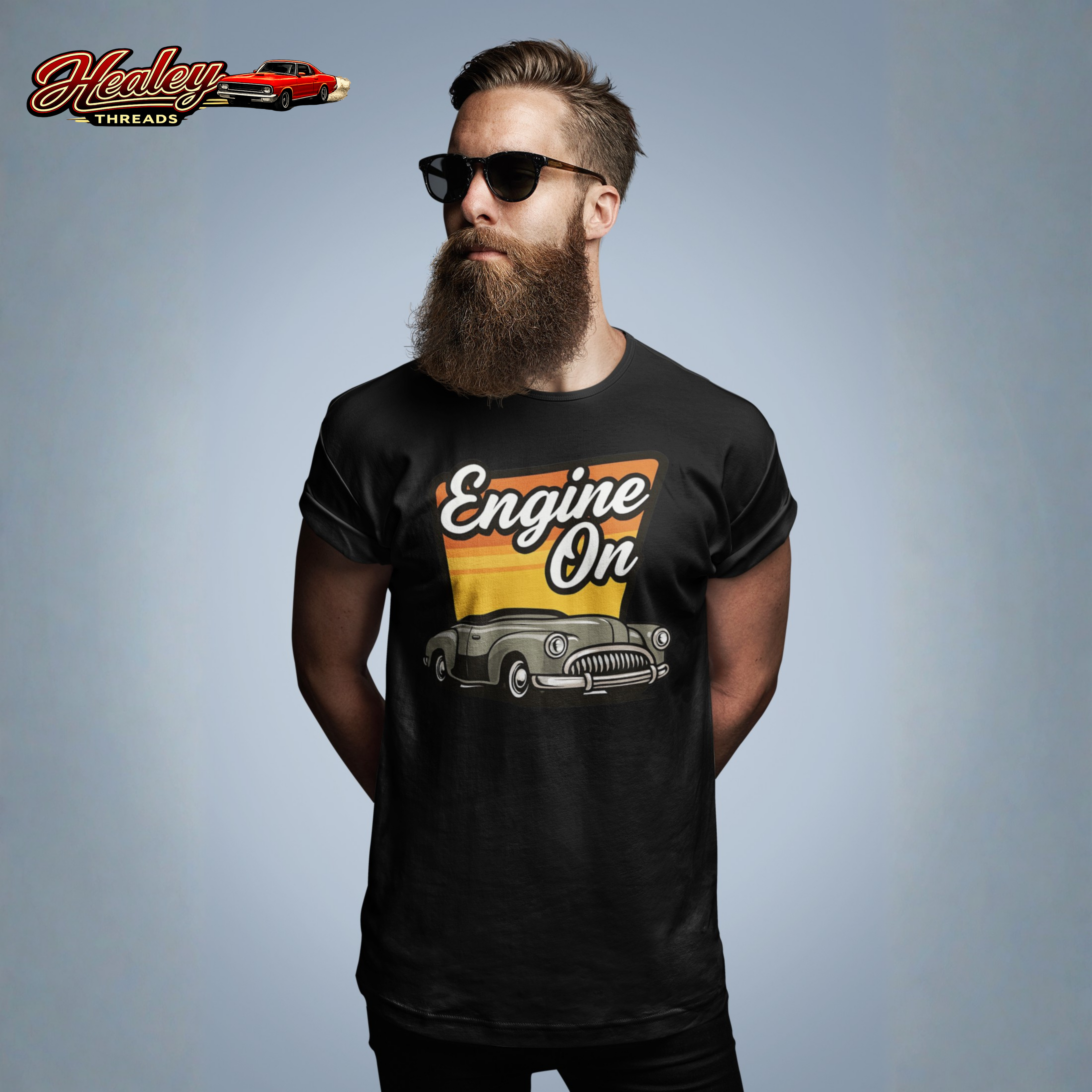 Engine On Vintage Car T-Shirt - Retro Classic Auto Tee
