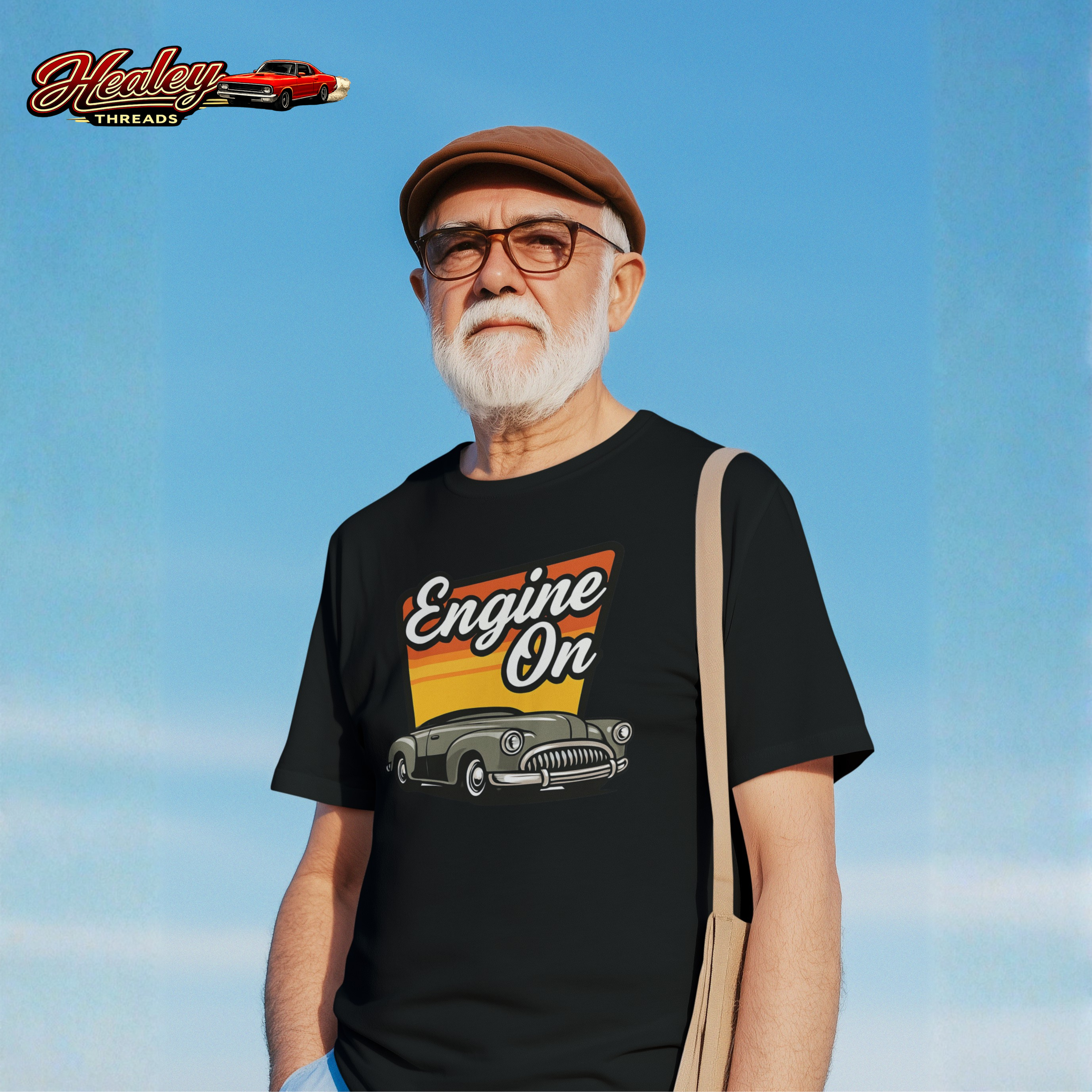 Engine On Vintage Car T-Shirt - Retro Classic Auto Tee