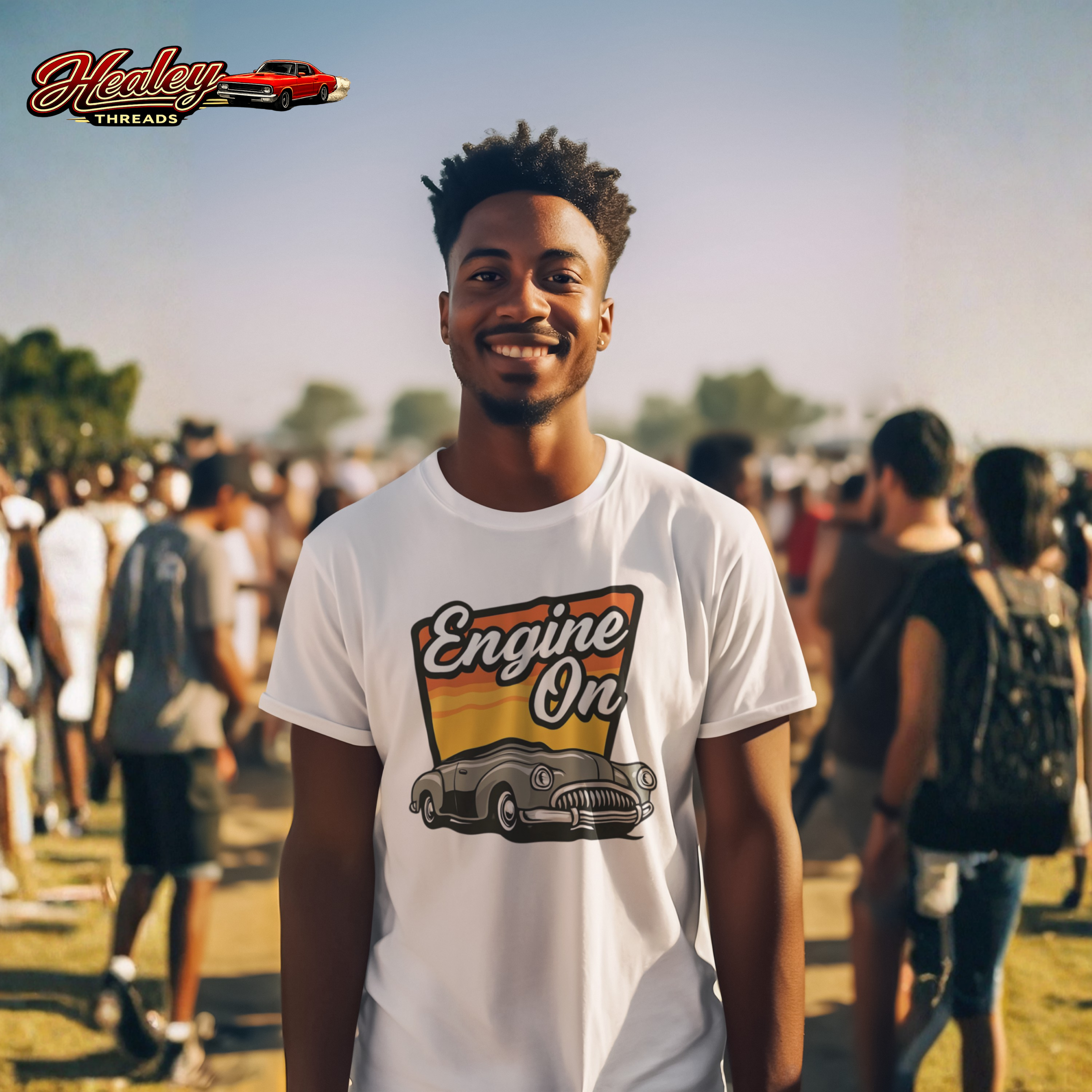 Engine On Vintage Car T-Shirt - Retro Classic Auto Tee