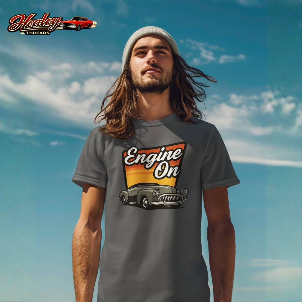 Engine On Vintage Car T-Shirt - Retro Classic Auto Tee