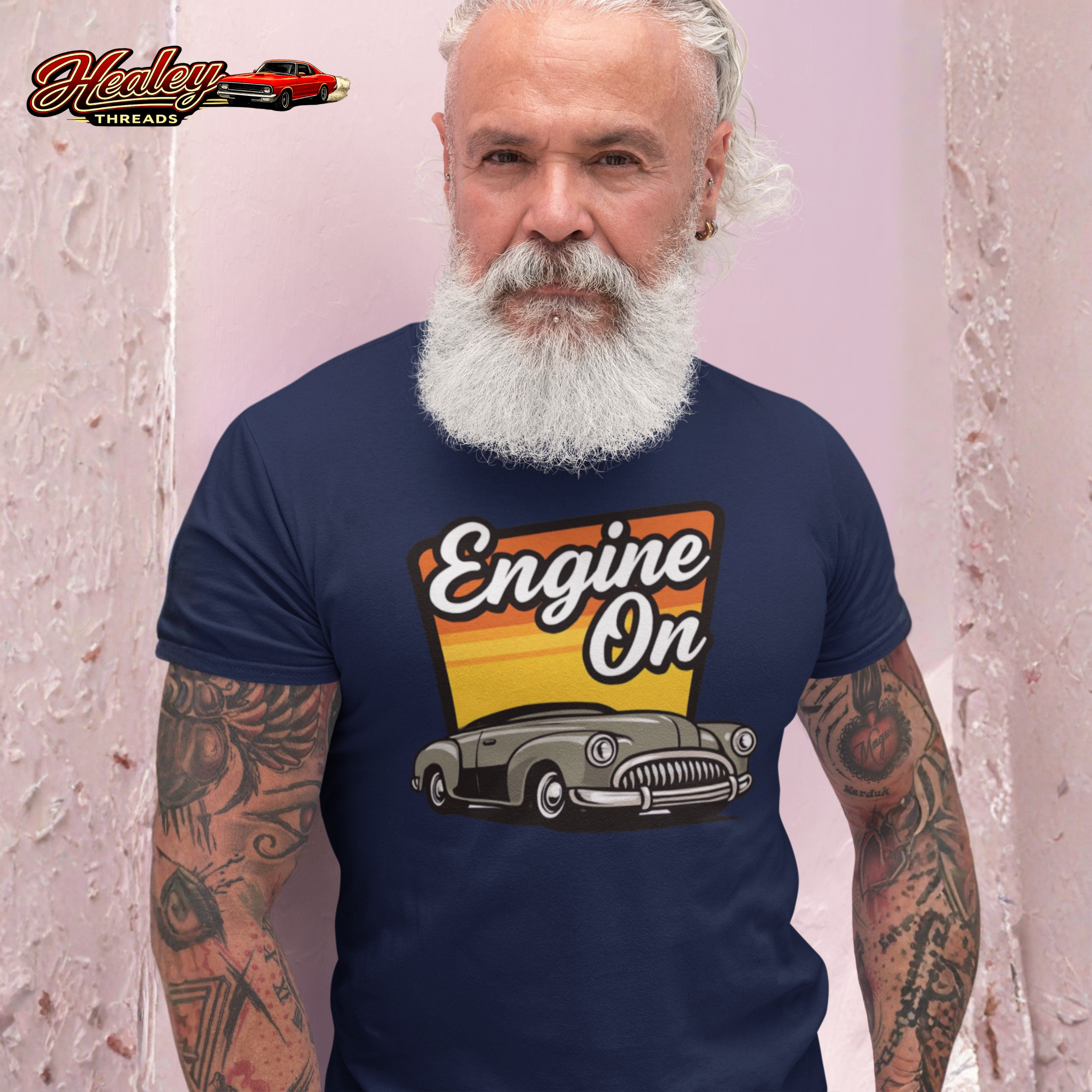 Engine On Vintage Car T-Shirt - Retro Classic Auto Tee