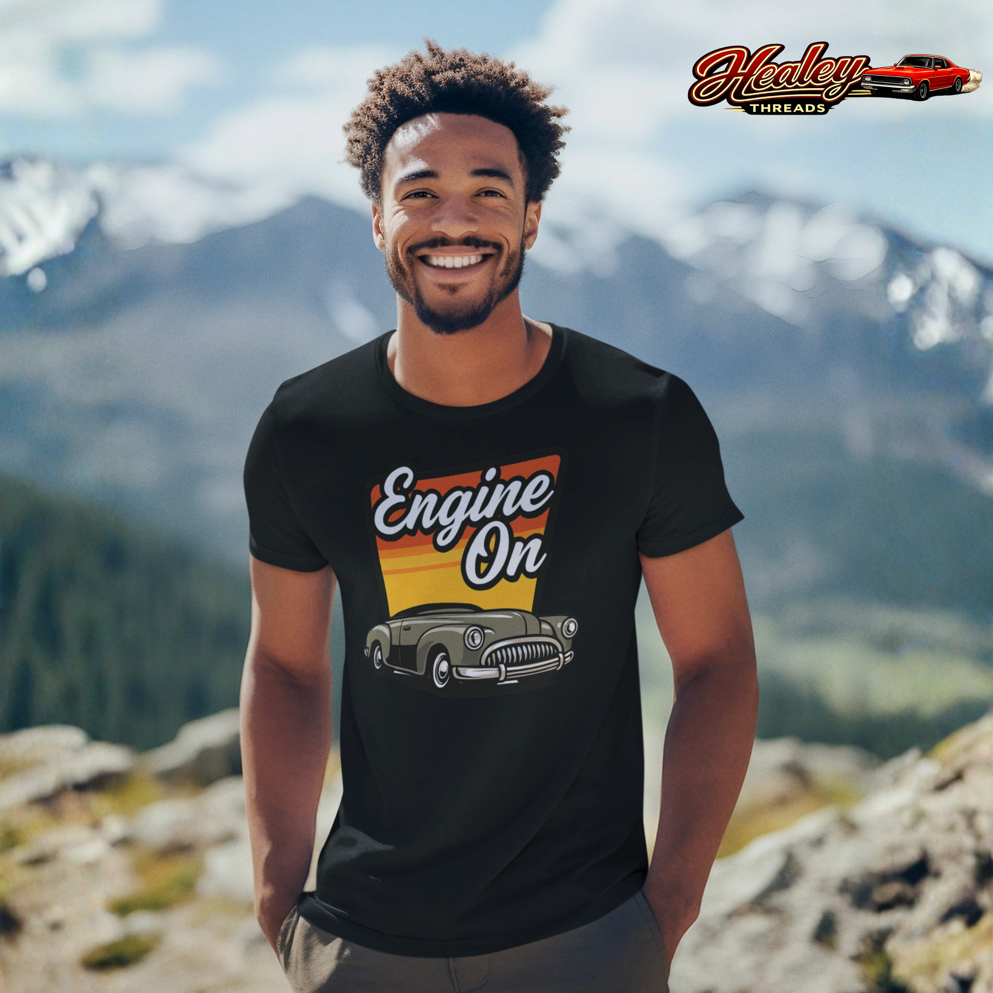 Engine On Vintage Car T-Shirt - Retro Classic Auto Tee