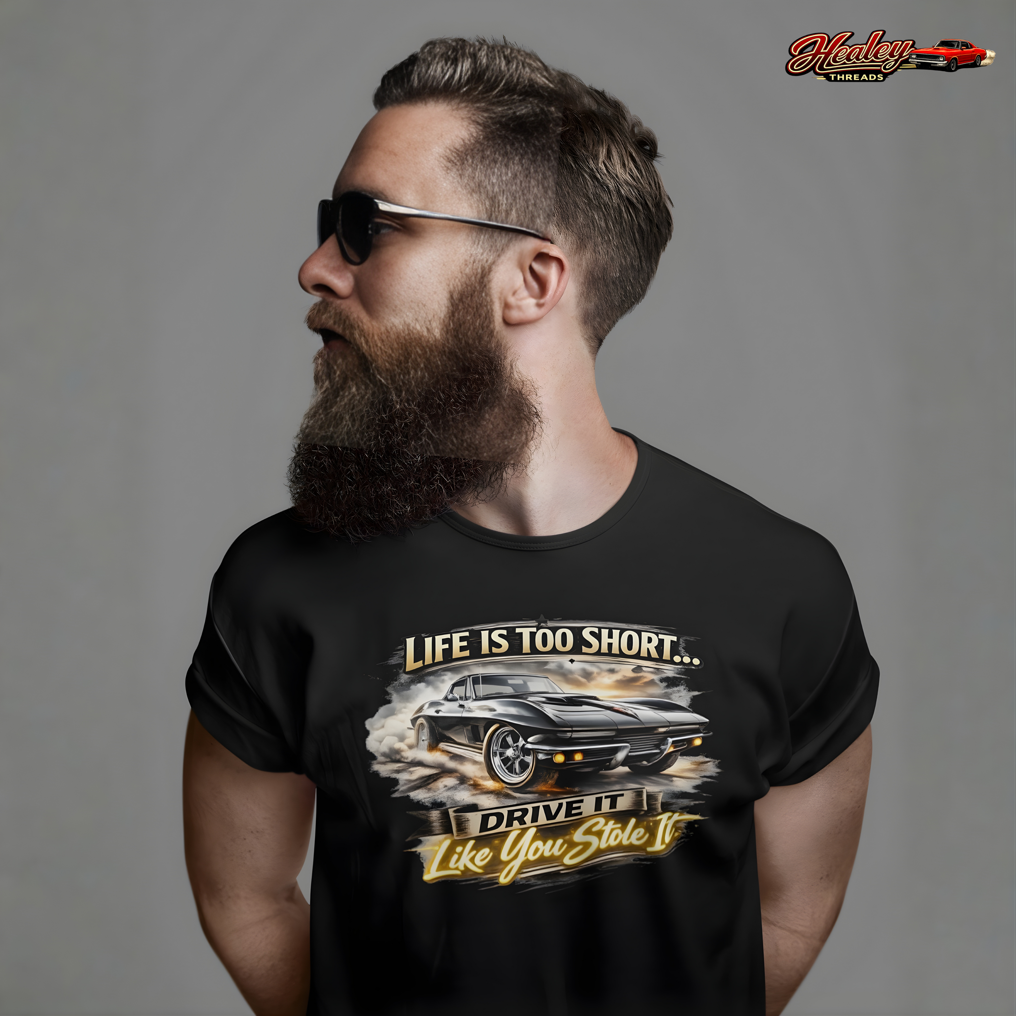 Life Is Too Short American Muscle Car T-Shirt - Healey Threads