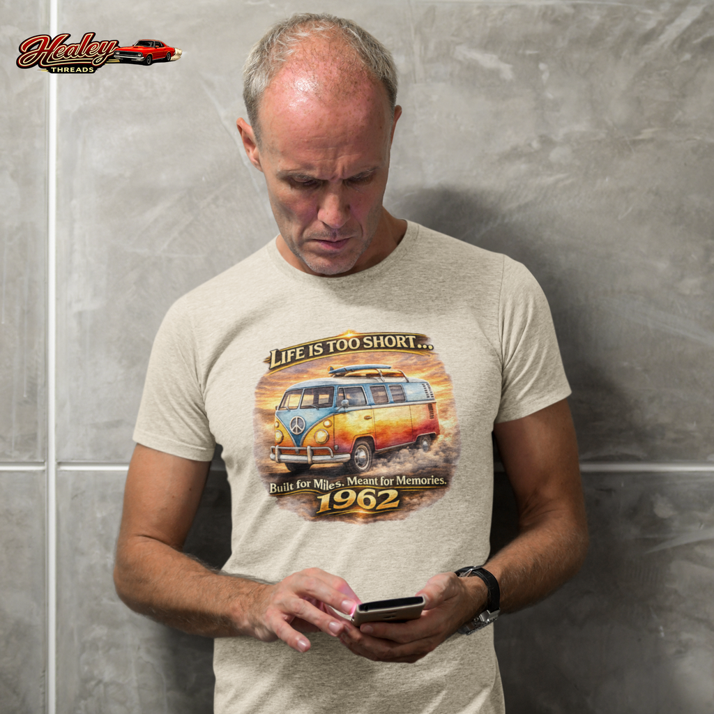 Life Is Too Short Retro Van Tee | Vintage Road Trip Shirt