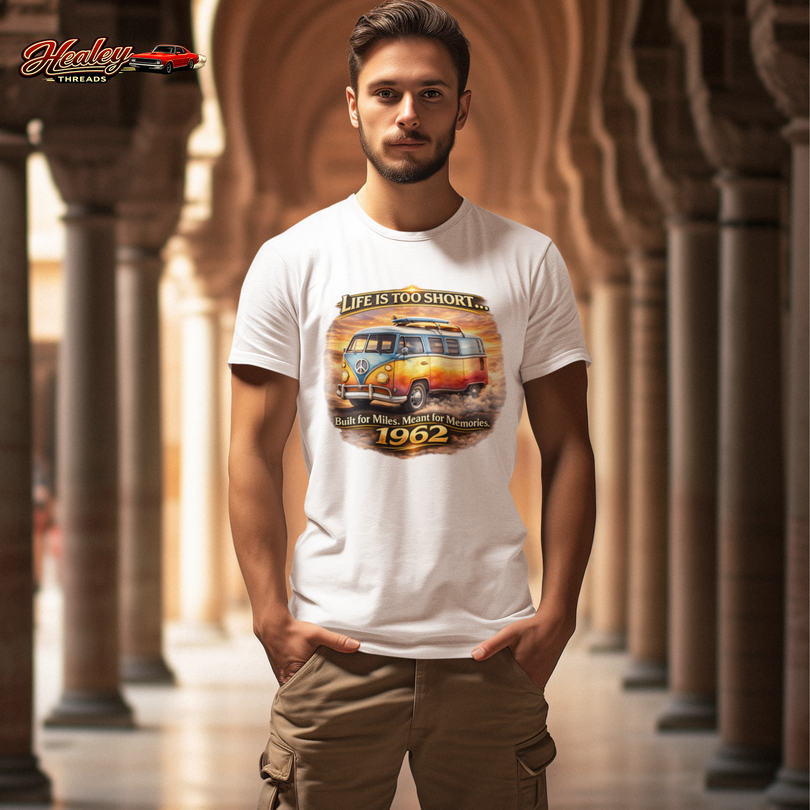 Life Is Too Short Retro Van Tee | Vintage Road Trip Shirt