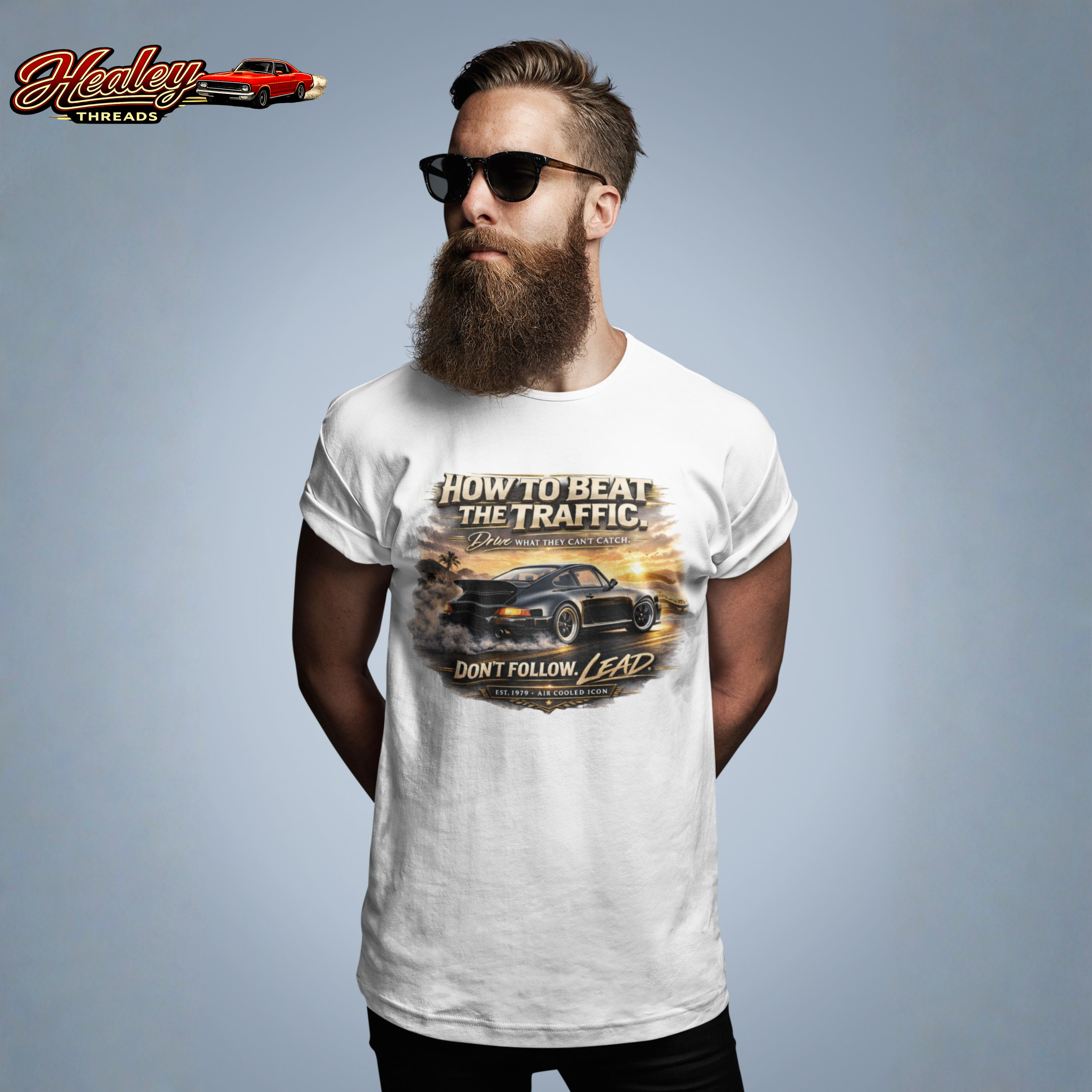 Air Cooled Sports Car T-Shirt - Don't Follow Lead - Healey Threads