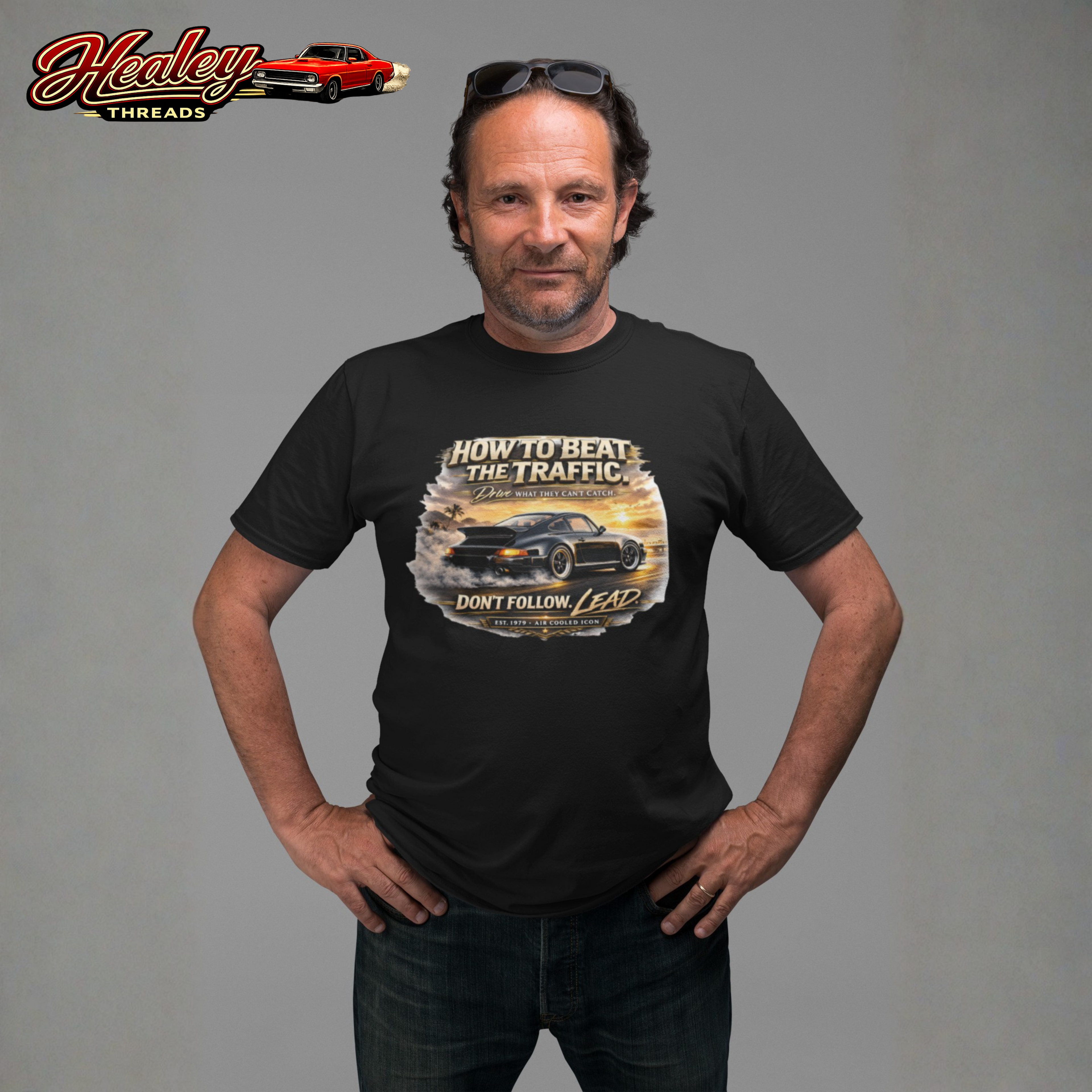 Air Cooled Sports Car T-Shirt - Don't Follow Lead - Healey Threads