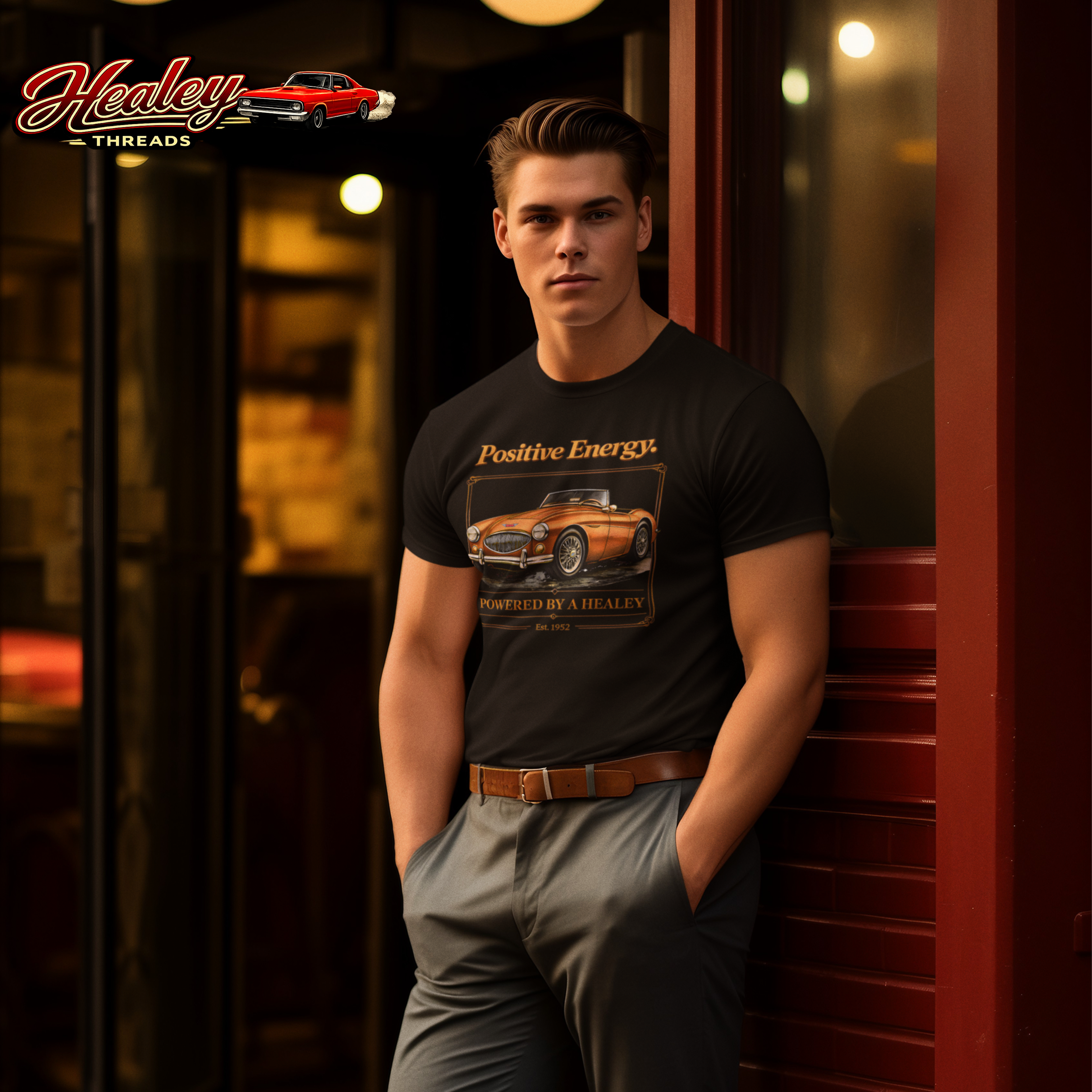 Positive Energy Roadster Tee | Vintage Sports Car Shirt