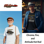 Chrome Fire Attitude Hot Rod Tee | Classic Car Gift Shirt